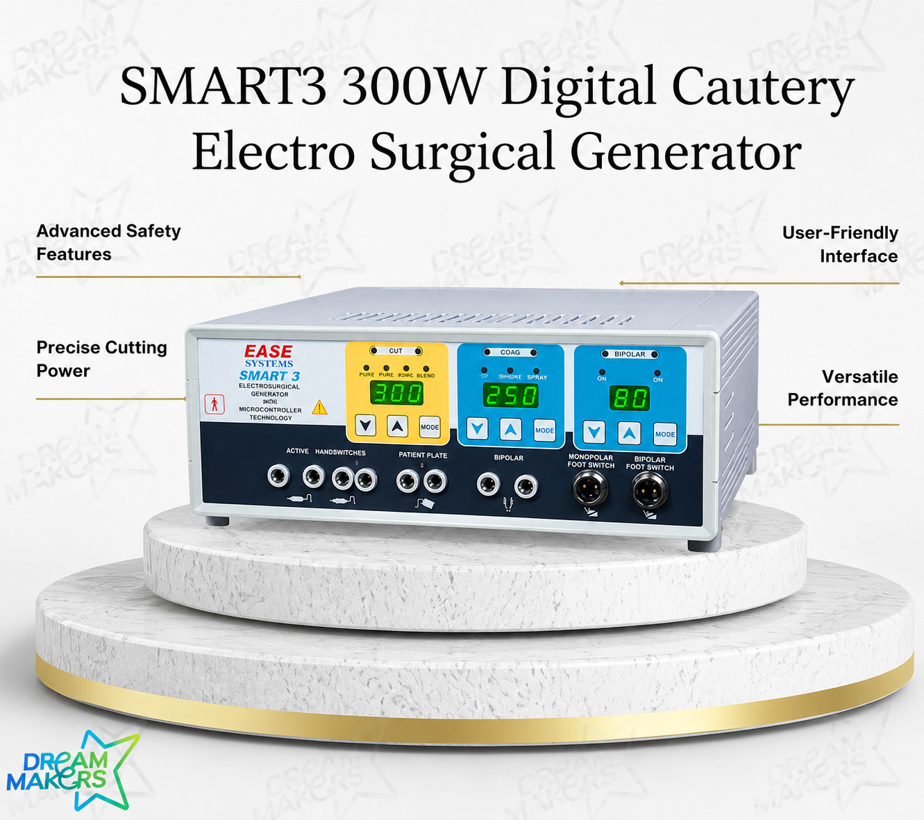 Electro Cautery Bipolar Monopolar Electrosurgery Surgical Generator Set 300W