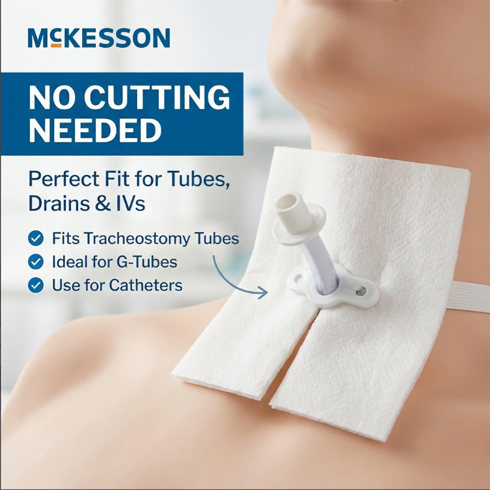 McKesson Split Sponges High Absorbency, 6-Ply Sterile, I.V. and Tracheostomy