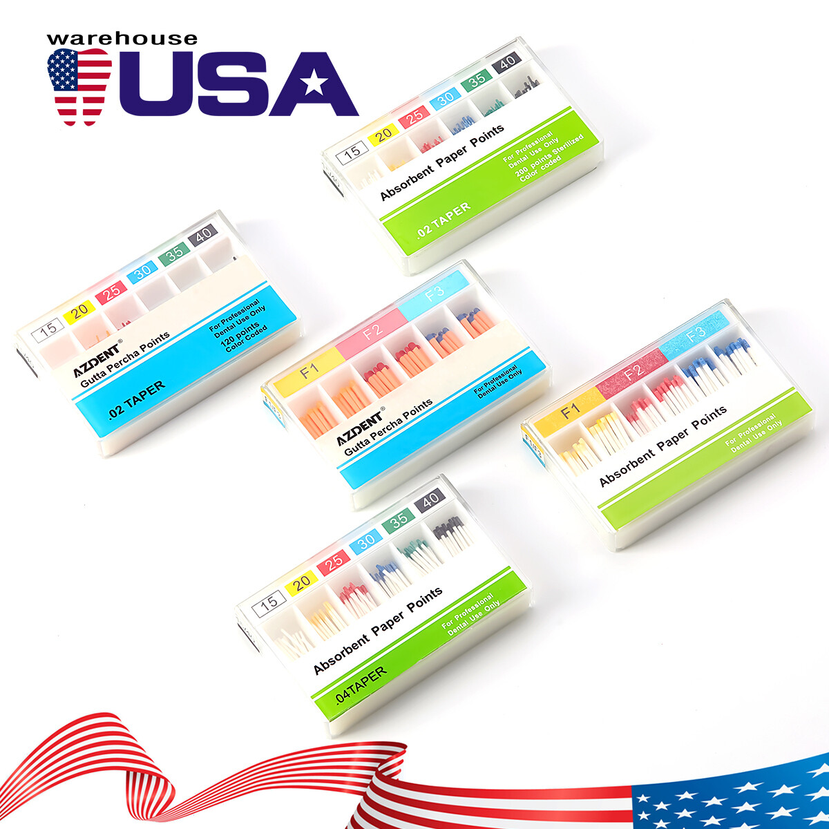 Puntas de gutapercha dental y papel absorbente Endo Endodoncia Absorbent CE&FDA