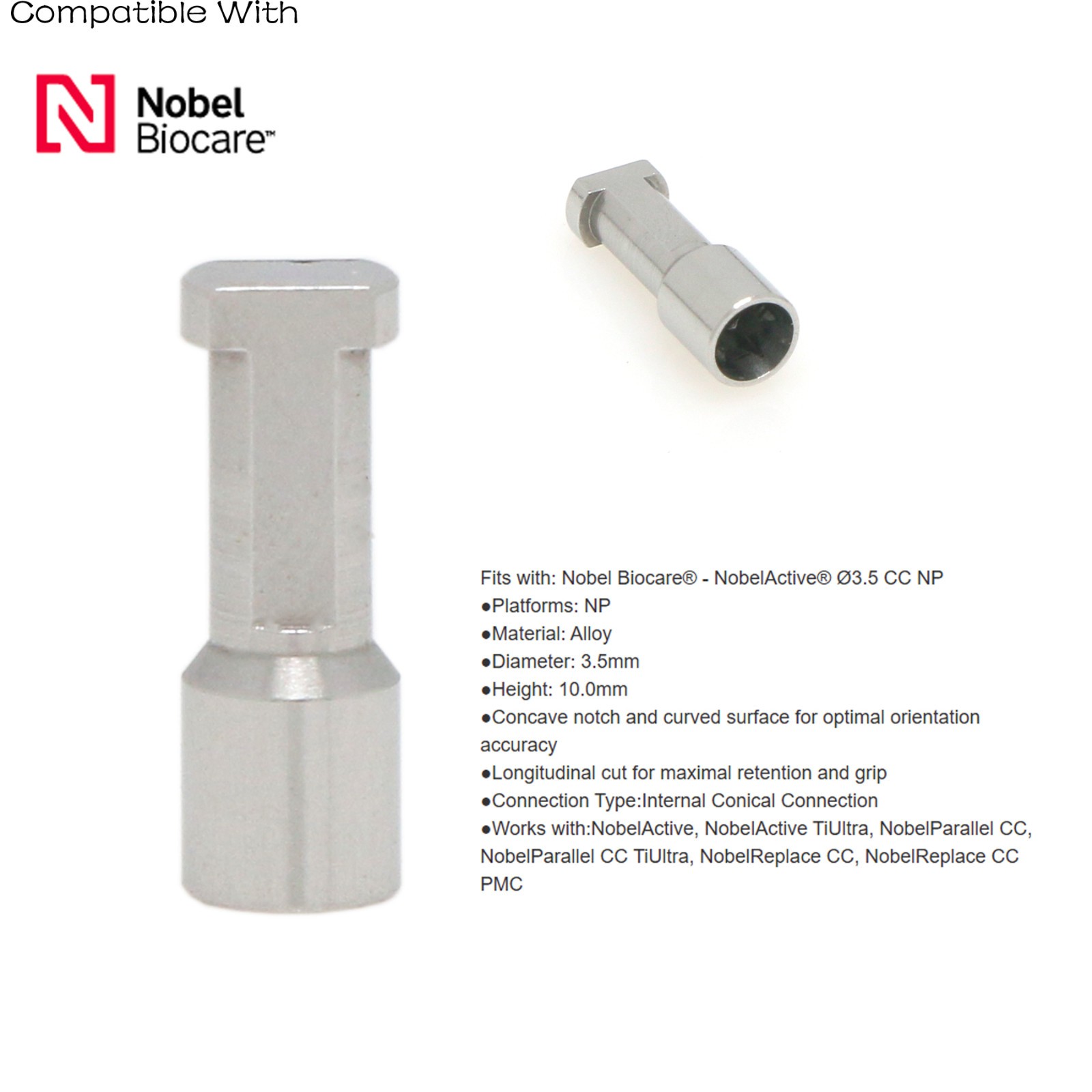 US Nobel Biocare NP/RP Implant Lab Analog Open/Closed Tray Impression Coping