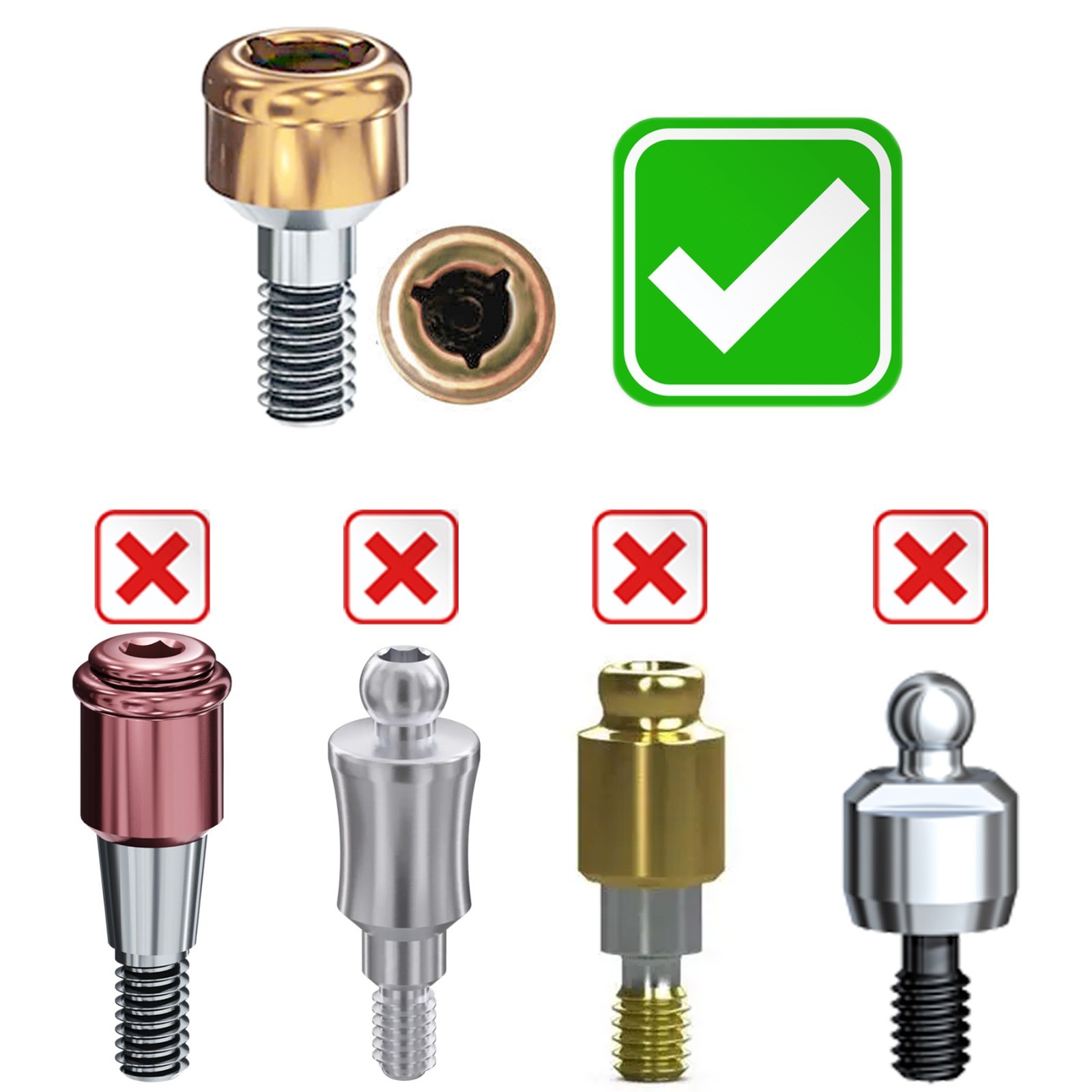 Overdenture Locator Abutment Regular/Mini Hiossen ET Platform Compatible 1-7.0mm