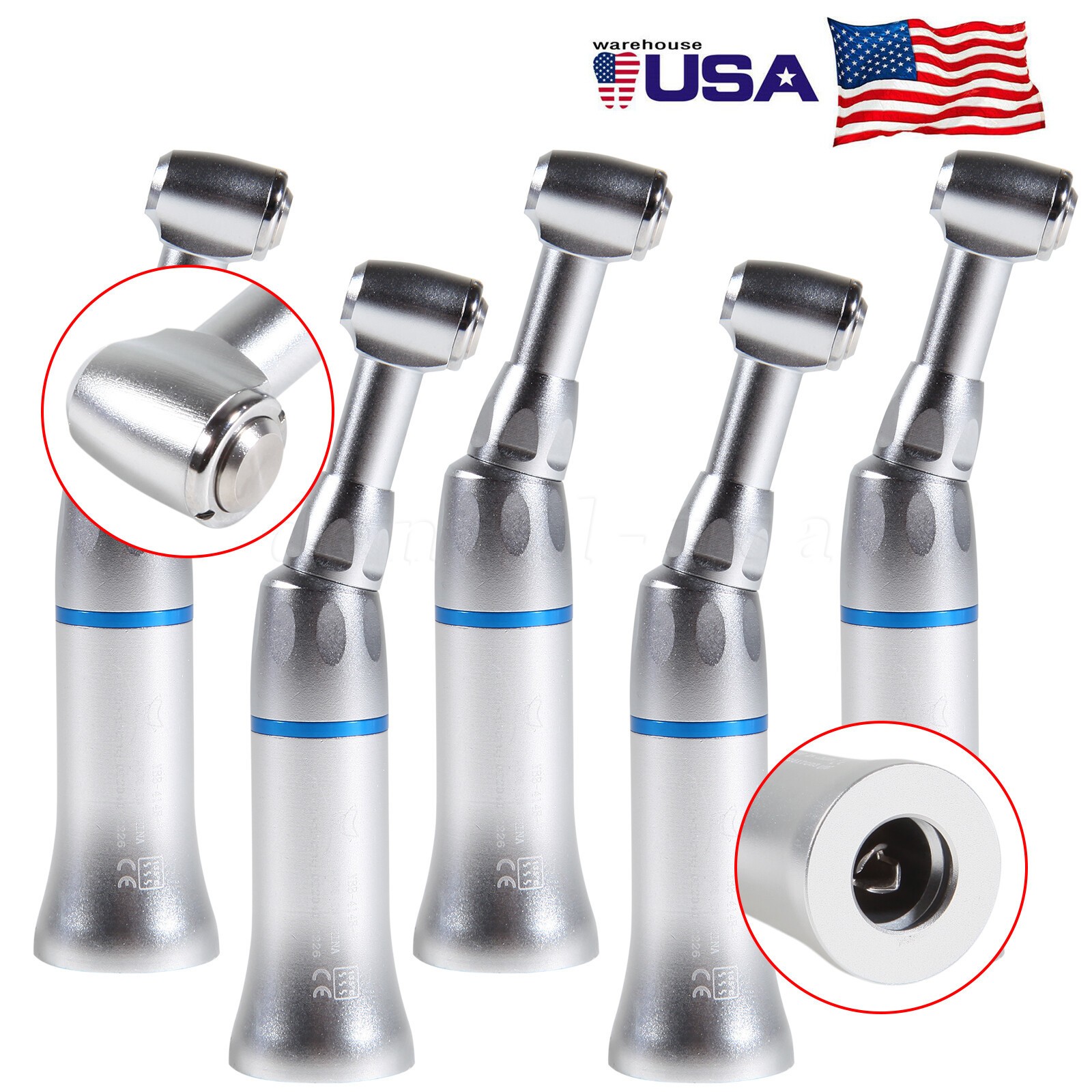 Dental Push Button Low Speed Contra Angle Handpiece Fit NSK E-type Motor YAD