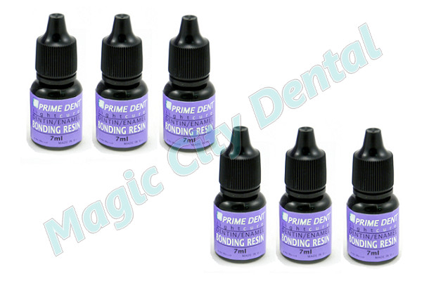 (SET OF 6) Prime-Dent Light Cure Dentin/Enamel Bonding Adhesive Resin 7mL Bottle