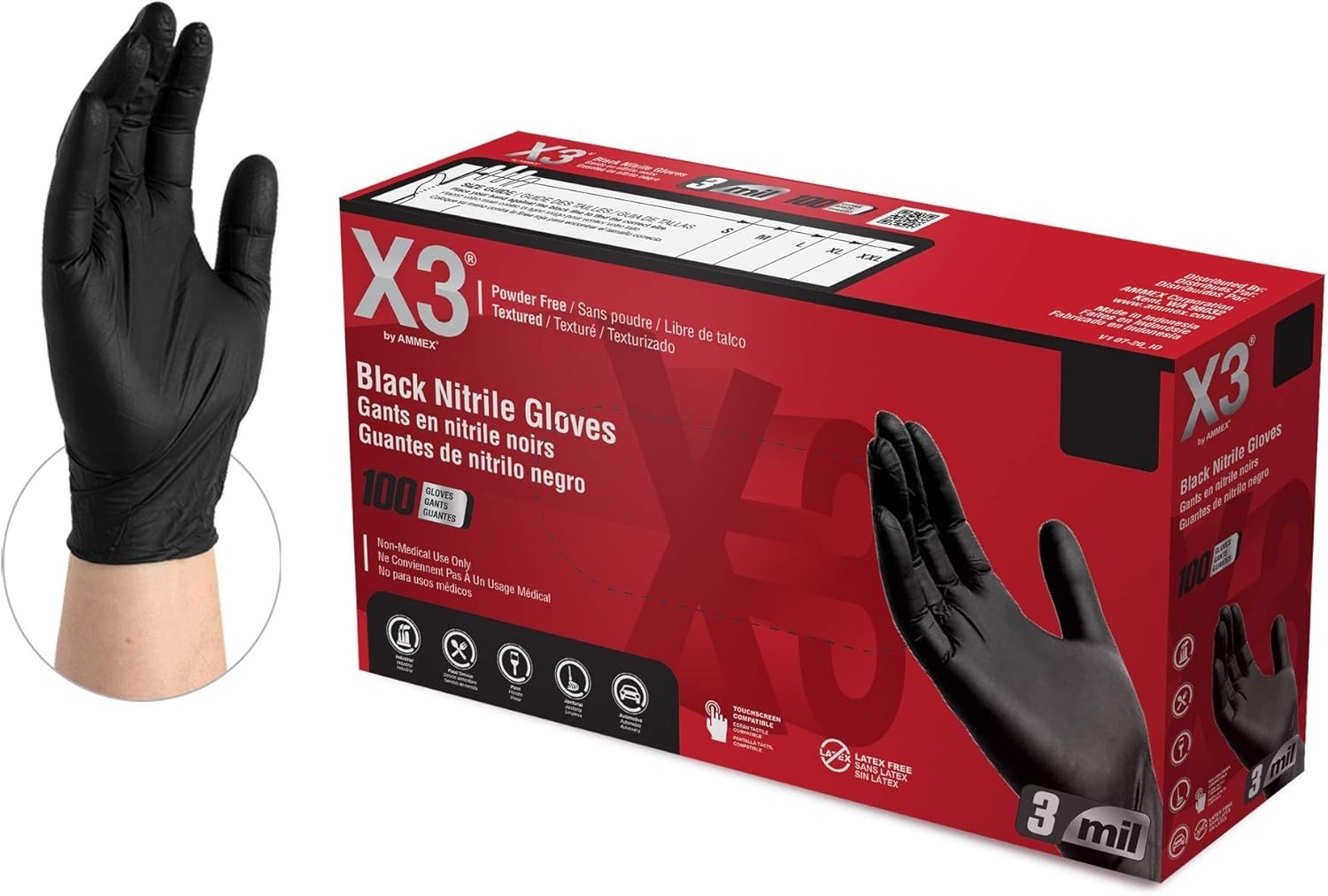 Black Gloves, Disposable, Latex Free, Nitrile, for Cooking, Food Prep, 3 Mil,…