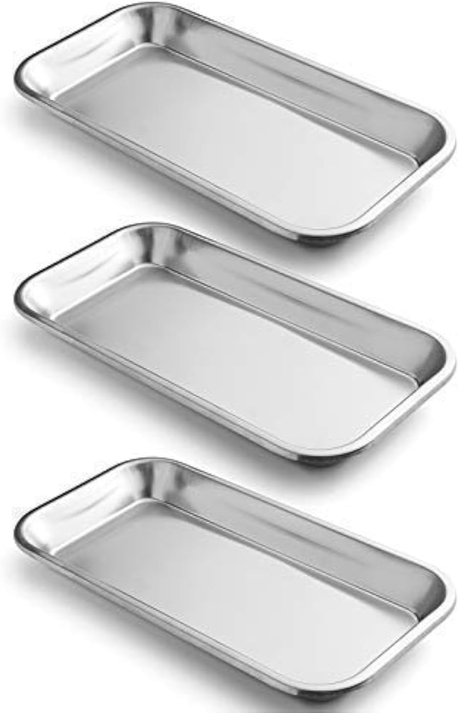 3 Pack Surgical Tray, Stainless Steel Tray for Lab Instrument Supplies, Tatto…