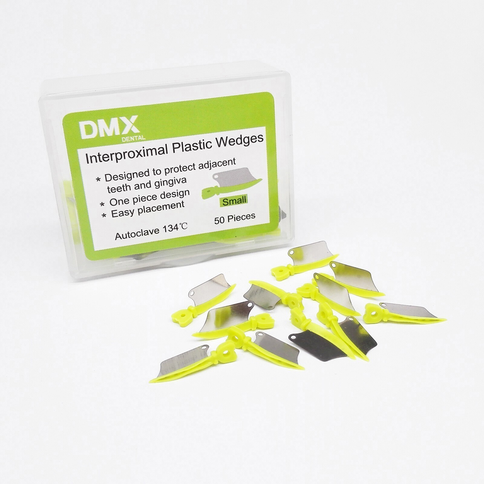 50 Pcs DMXDENT Dental Wedge Fender Interproximal Guard Metal Matrix Blade S M L