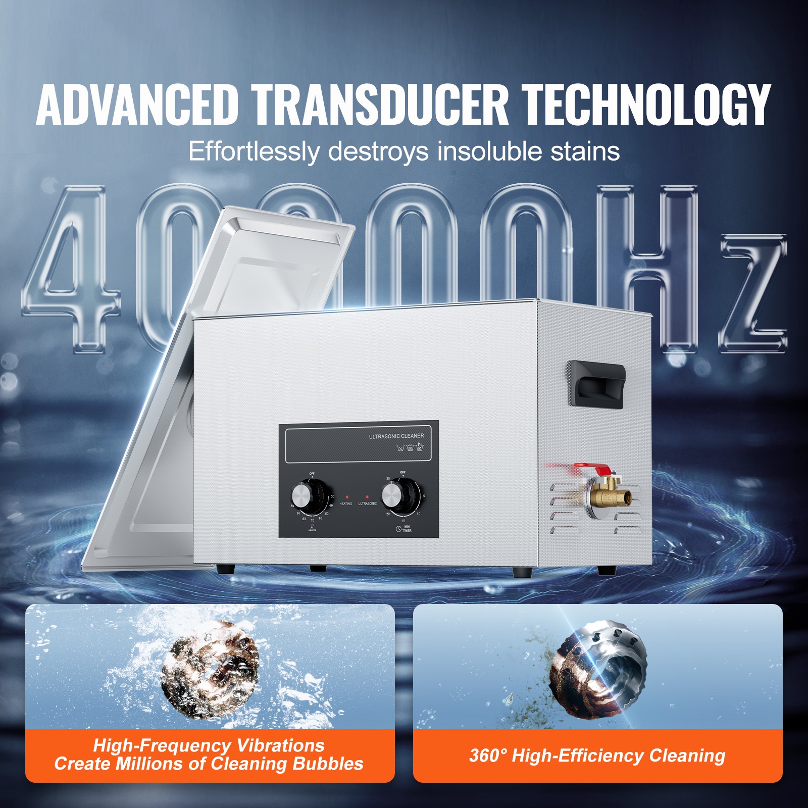 Uimoso 30L Ultrasonic Cleaner with Heater Timer & Basket Digital Sonic Machine