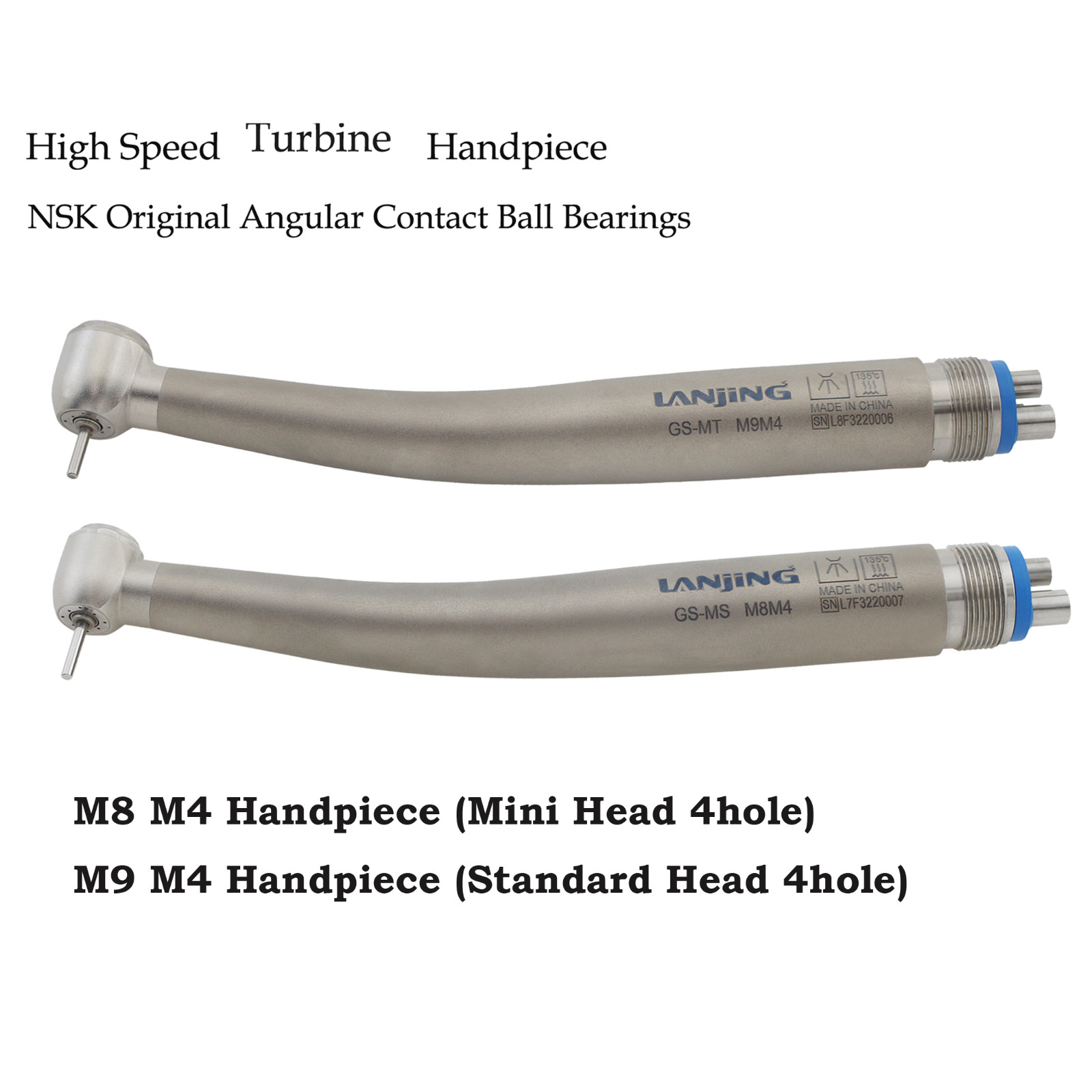 Dental High Speed Handpiece Midwest 4 Hole Titanium Air Turbine Push Button