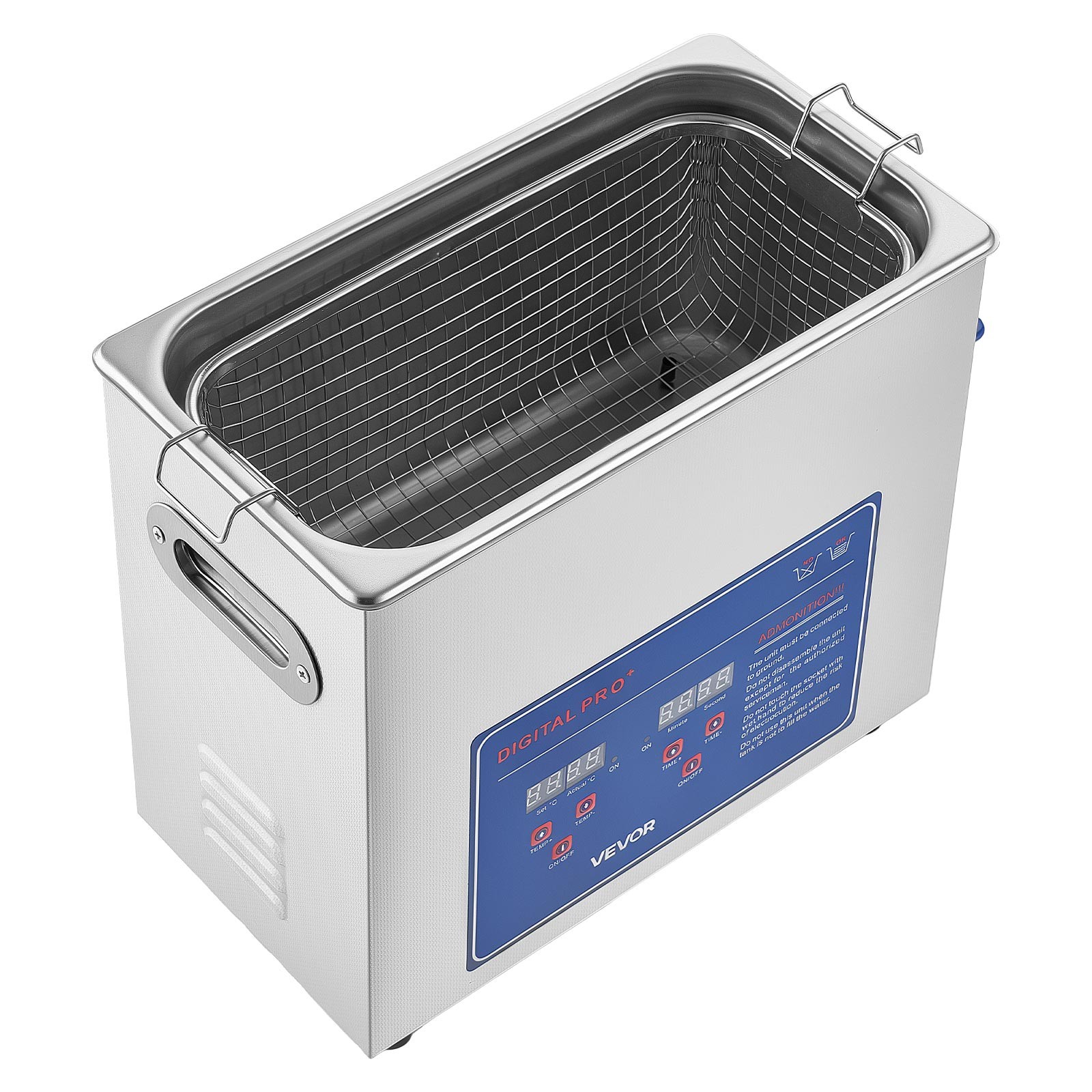 VEVOR Ultrasonic Cleaner 6L-Class Ultrasonic Parts Cleaner 40kHz for Jewelry