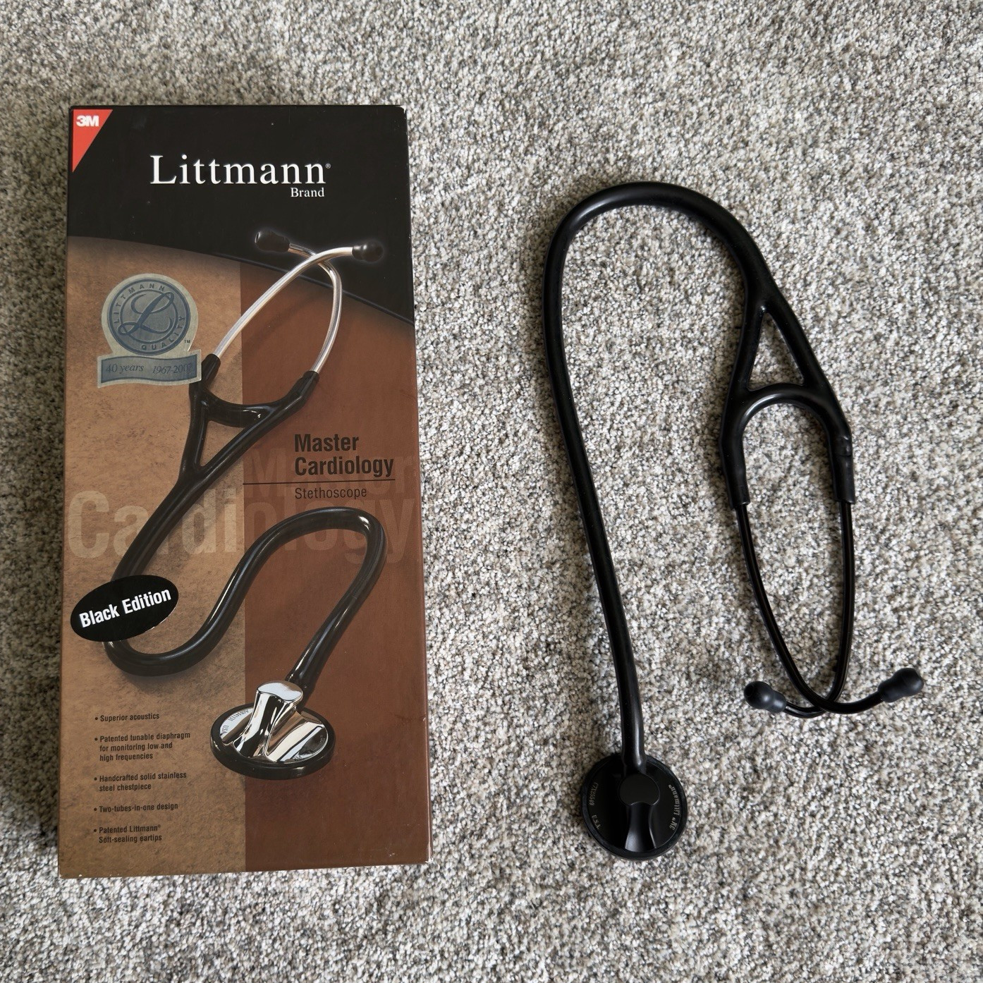 3M Littmann Master Cardiology Black Edition Single Head Diaphragm w/ Box