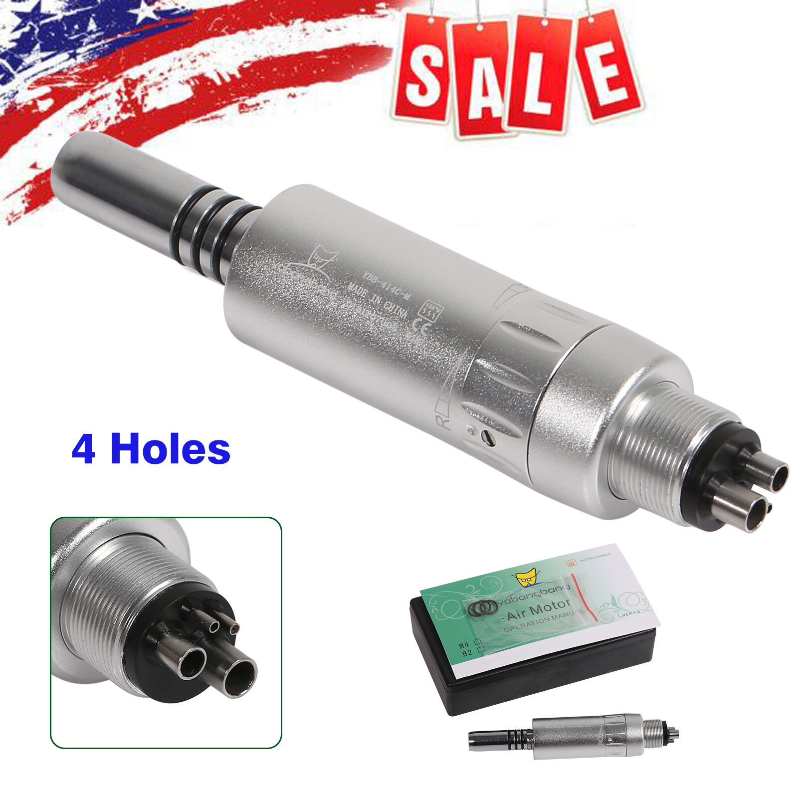 Dental Slow/Low Speed Air Motor Handpiece 4H Connector Inner Water Air Motor WY4