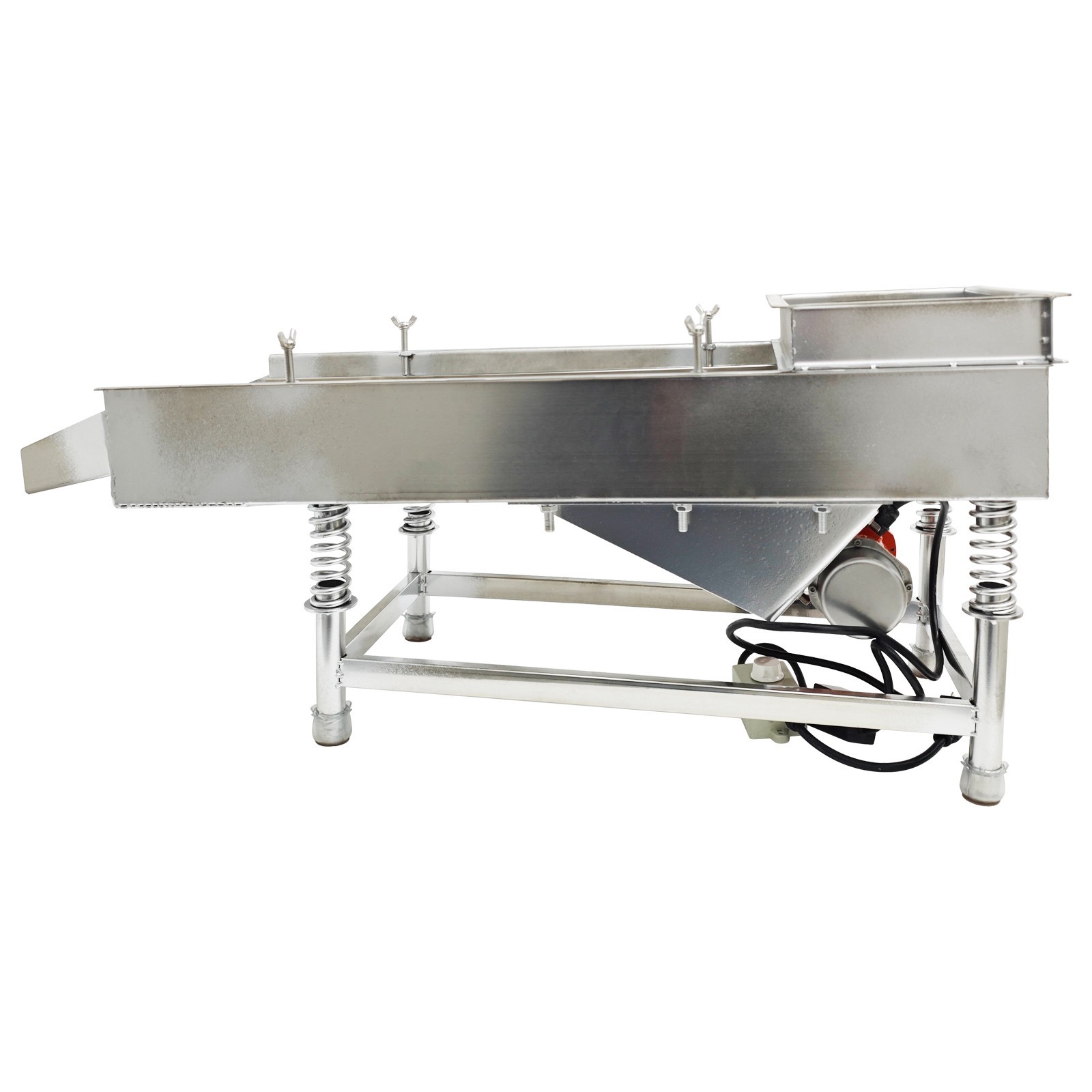 Open Box! Stainless Linear Vibrating Screen Single Layer 0.5mm Round Hole 80W
