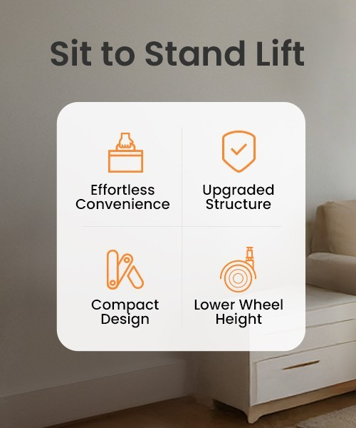 Sit to Stand Assist Lift Active Standing Trainer with Split Seat 265 lb Capacity