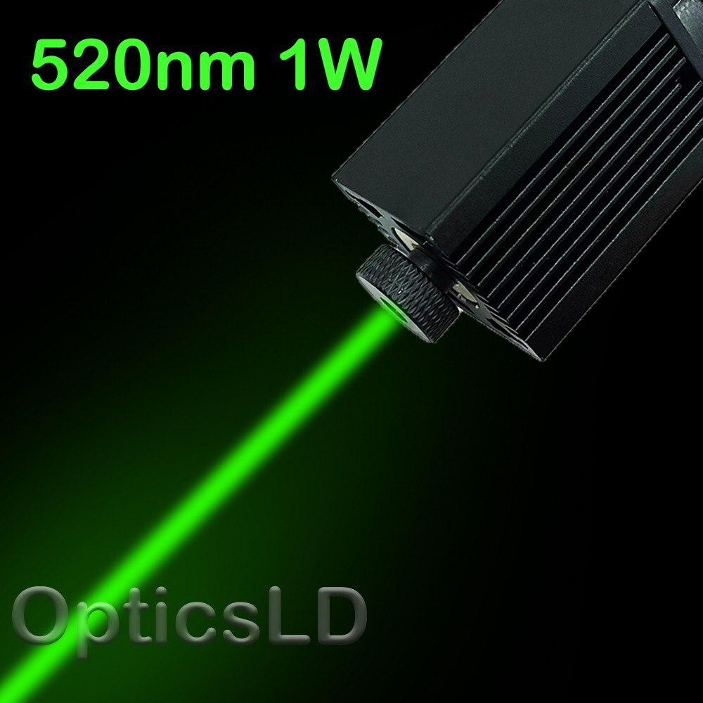 Green 520nm 1W 1000mW Laser Diode Head Module Dot Spot Focus Adjustable with TTL