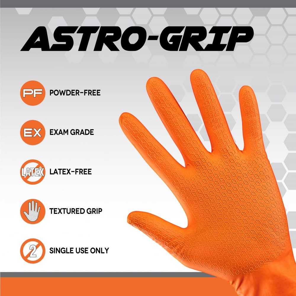 Medium Nitrile Gloves Pack Of 1000 6 Mil Powder Free Textured Orange Color