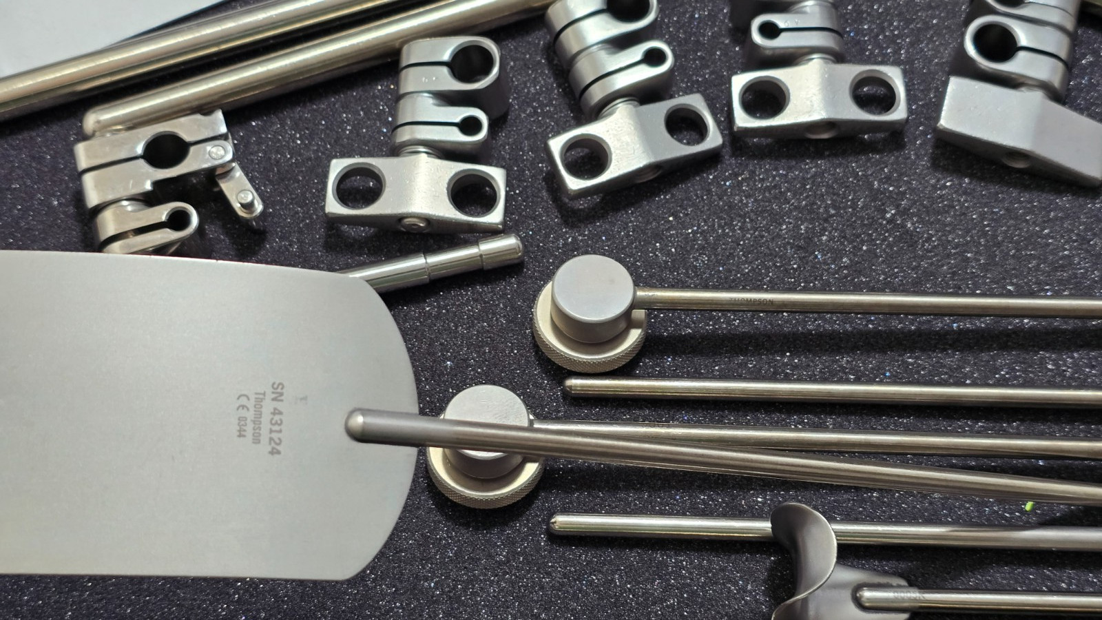 Thompson Surgical Retractor Set with Sterilization Box. (Made in USA)