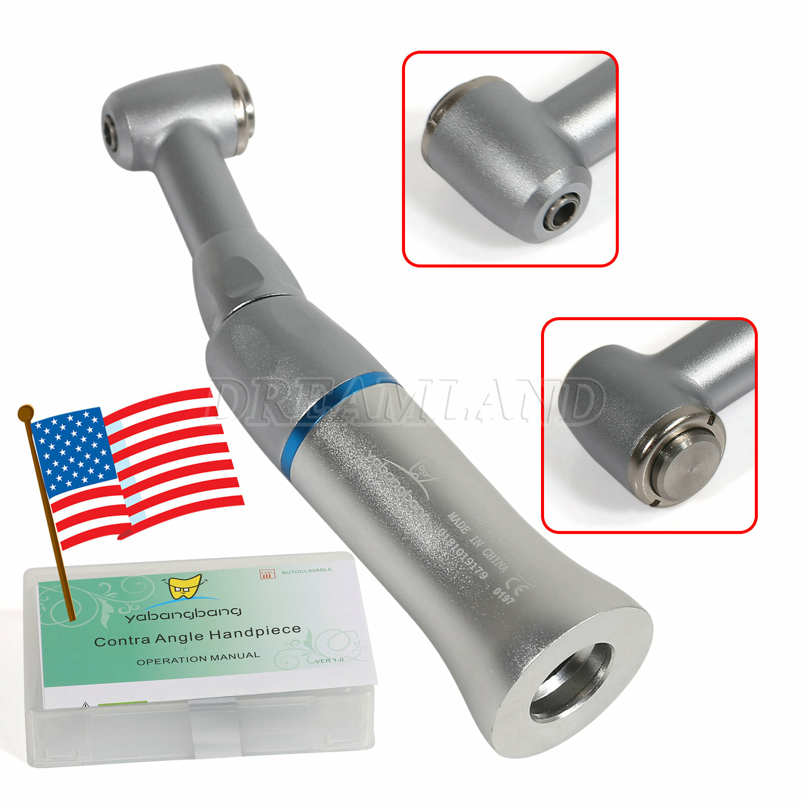 NSK Style Dental Slow/Low Speed Contra Angle Push Button E-type fit CA/RA 2.35mm