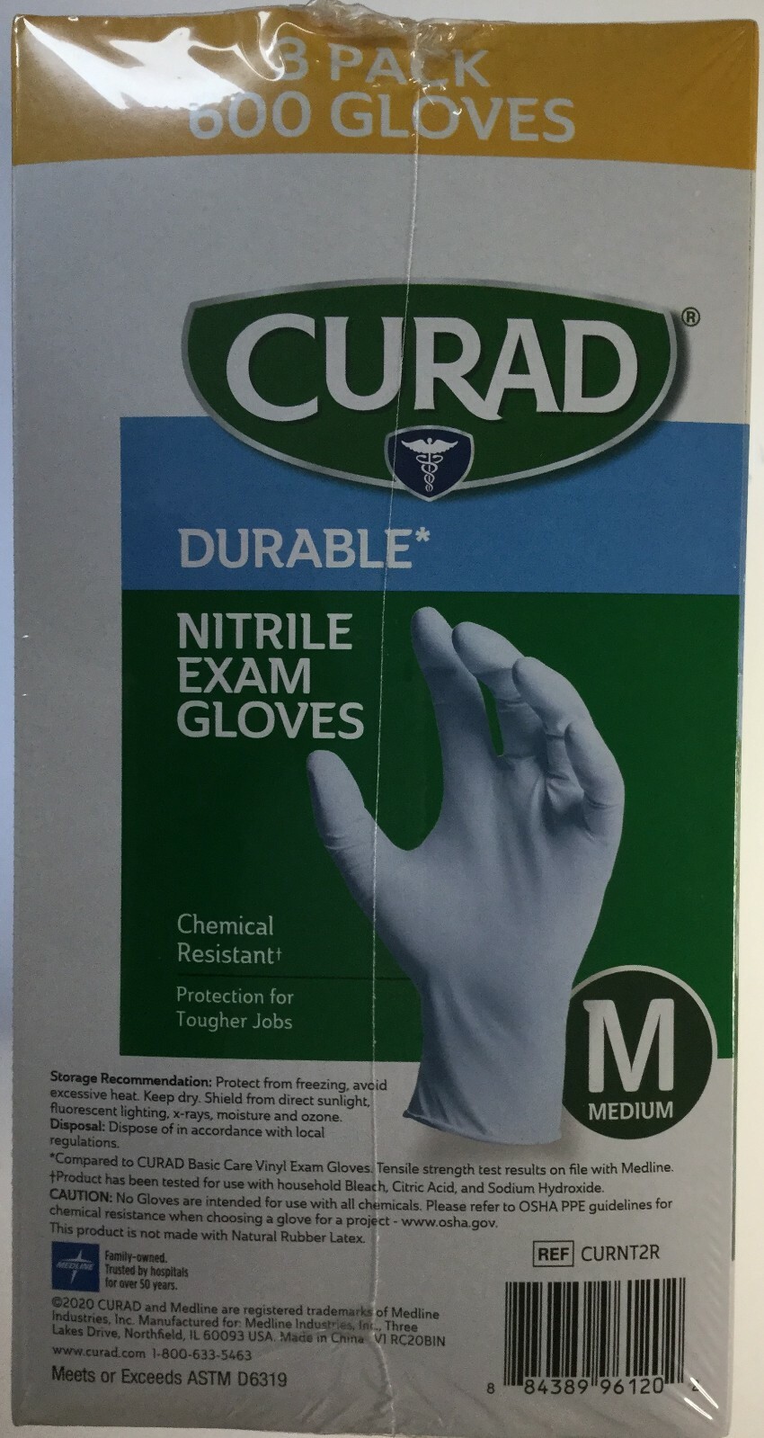 CURAD Durable NITRILE Exam Gloves MEDIUM 600 Count – NIB
