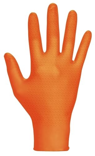 Medium Nitrile Gloves Pack Of 1000 6 Mil Powder Free Textured Orange Color