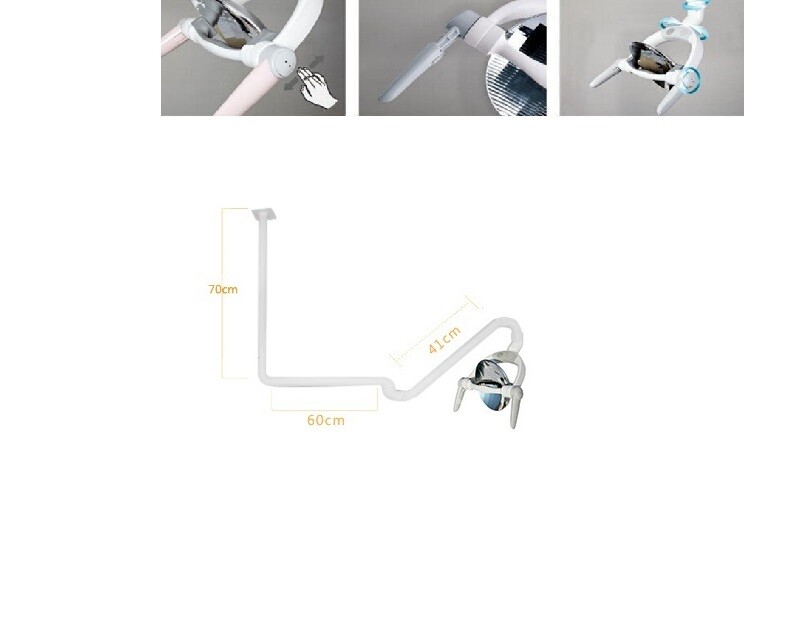 Ceiling Mounted Type Oral Light Dental Operating Lamp 6 LED Lens Light With Arm