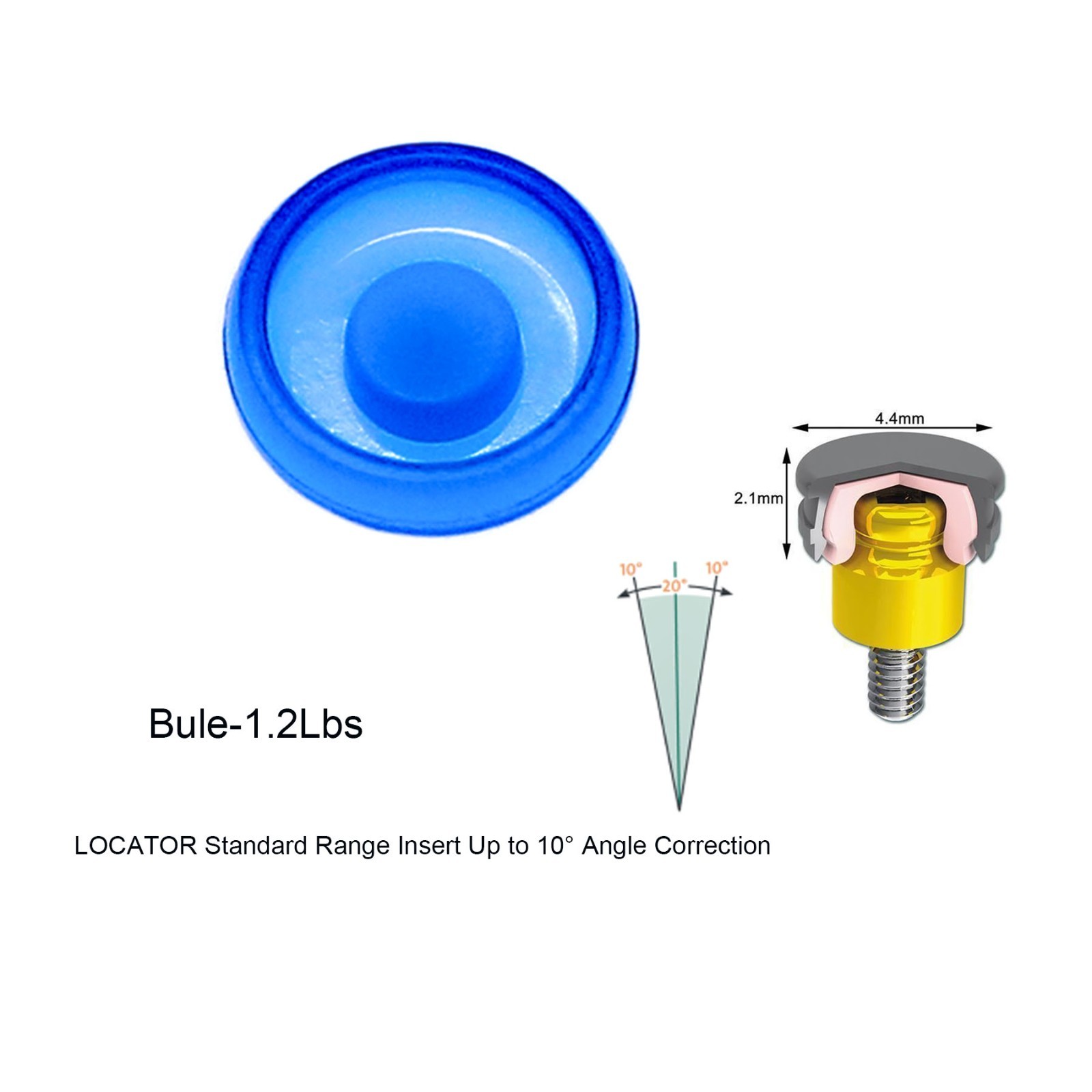 US Overdenture Locator Abutment Removable Male Cap Inserts Standard/Extended Set