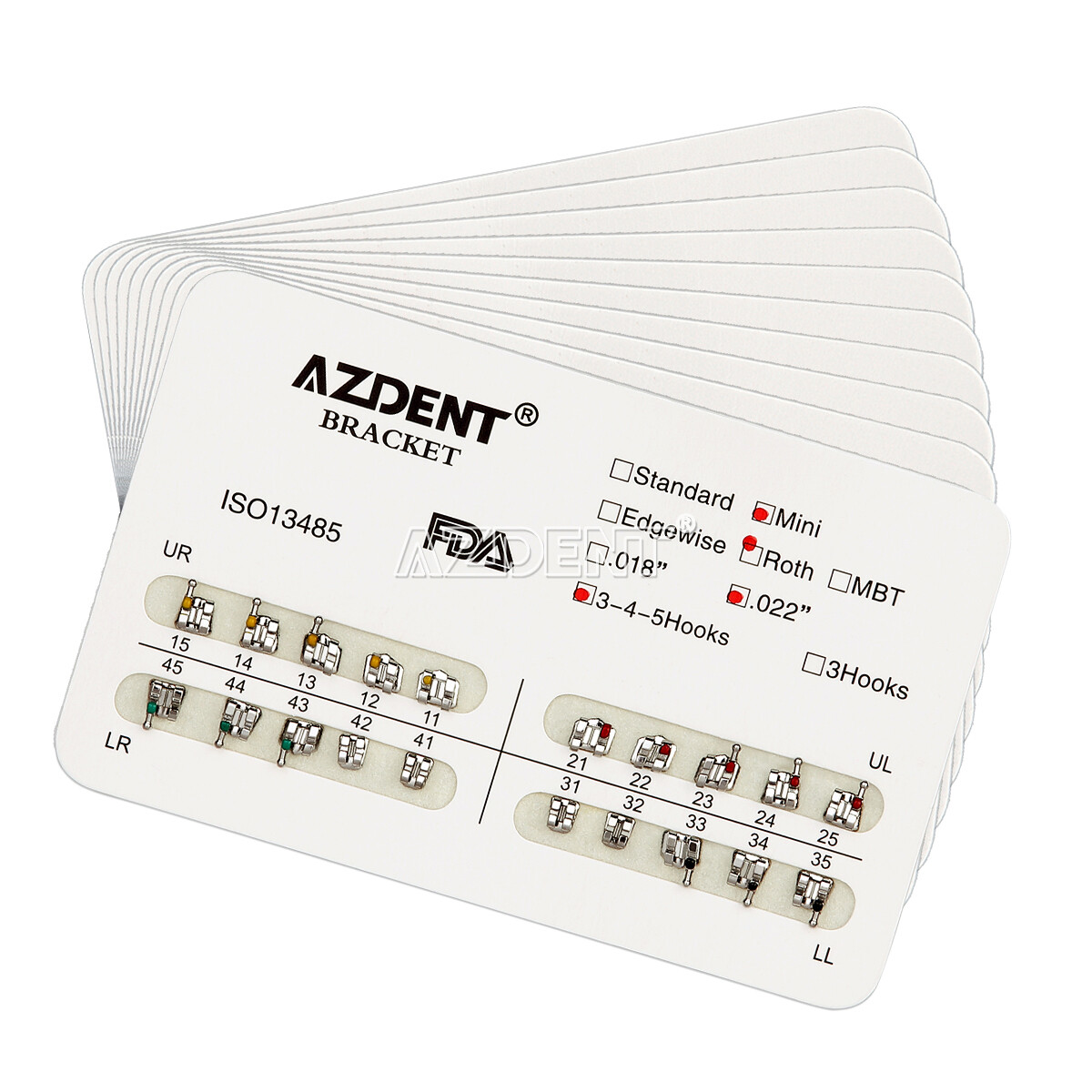 Dental Orthodontic Brackets Mini/Standard Roth MBT 022/018 Hooks 3/345 Ultrathin