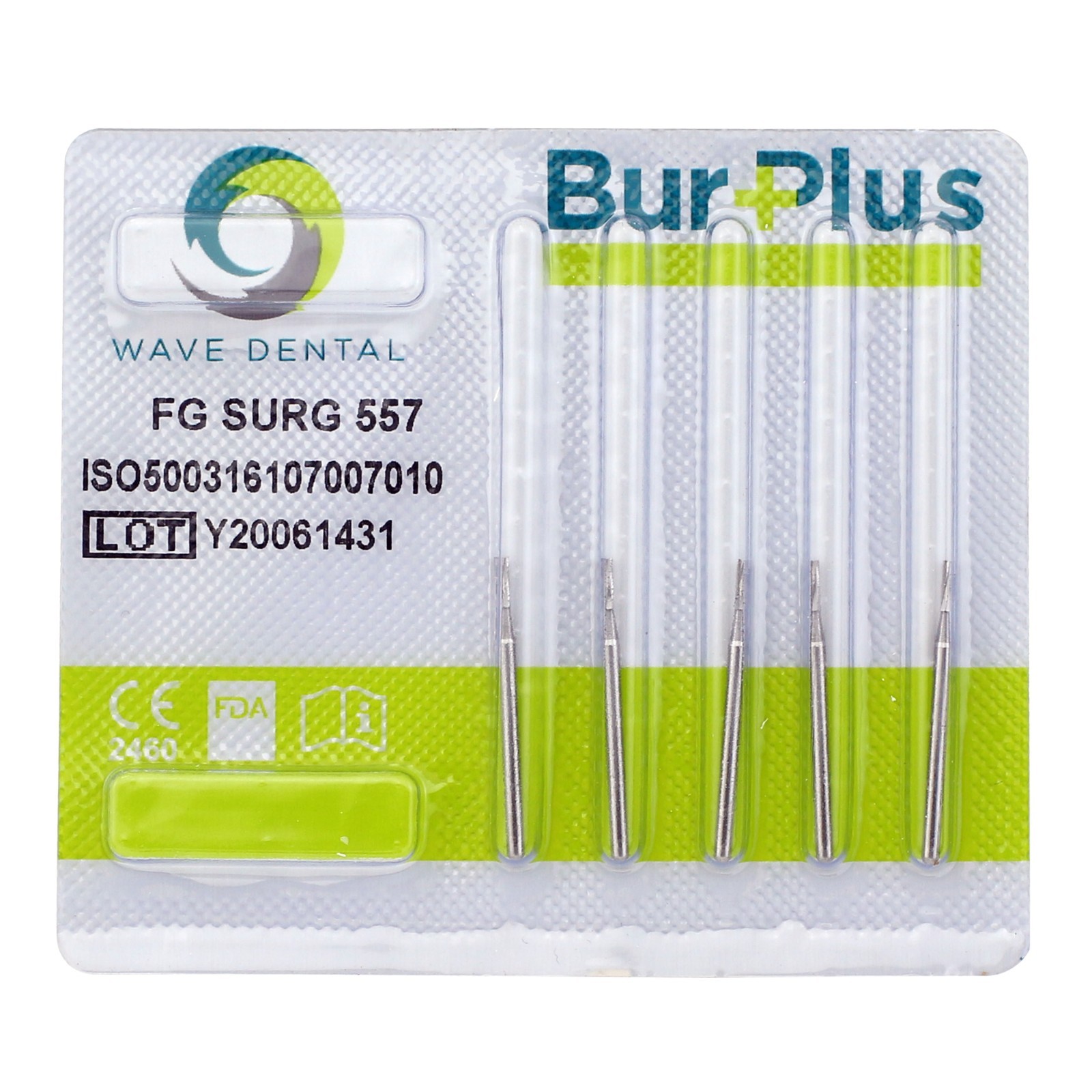 Wave Dental Surgical Bur Carbide FGOS 557 25mm Length Flat End Cylinder Crosscut