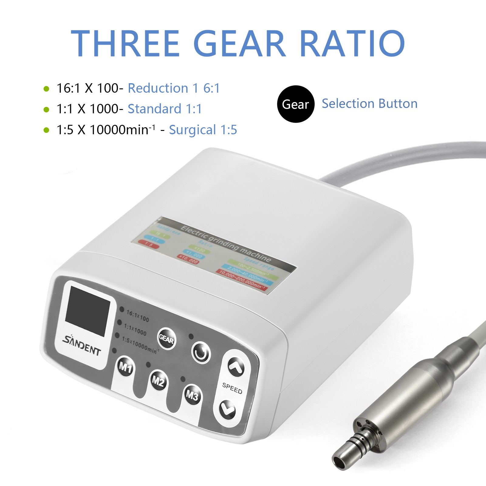 SANDENT Dental Brushless LED Electric Micro Motor Fit 1:1/1:5/16:1 Handpiece