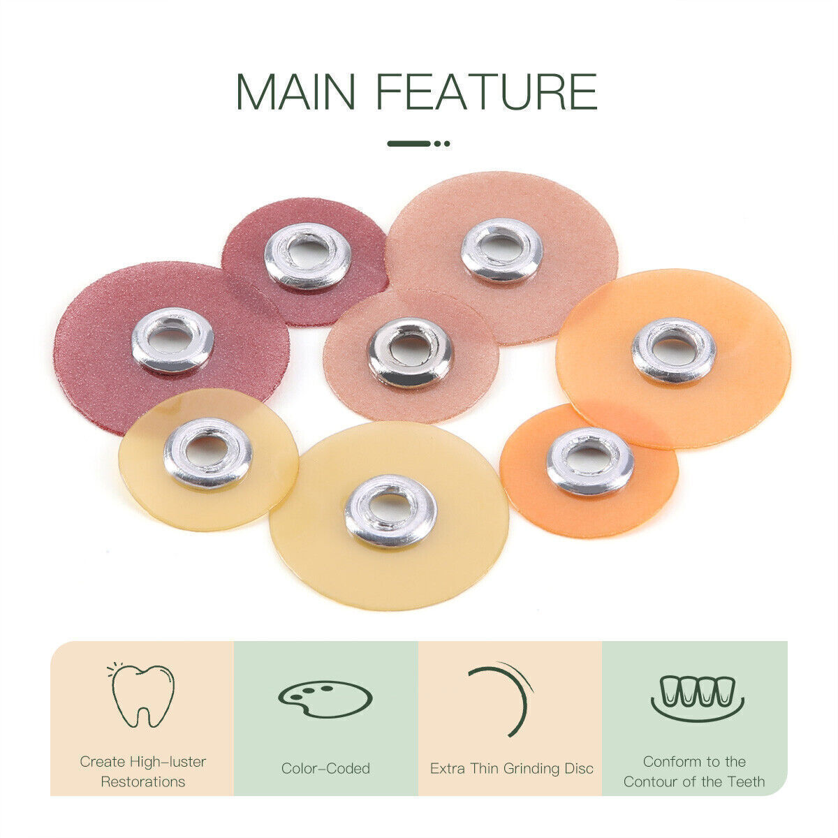 100pcs Dental SOFLEX Discs Composite Finishing Polishing Discs 9.5/12.7mm