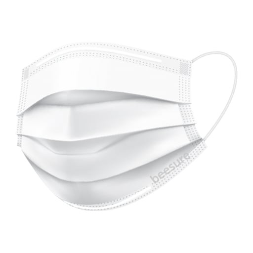 Cranberry BE2580 BeeSure Vibe Earloop Face Masks ASTM Level 3 White 50/Bx