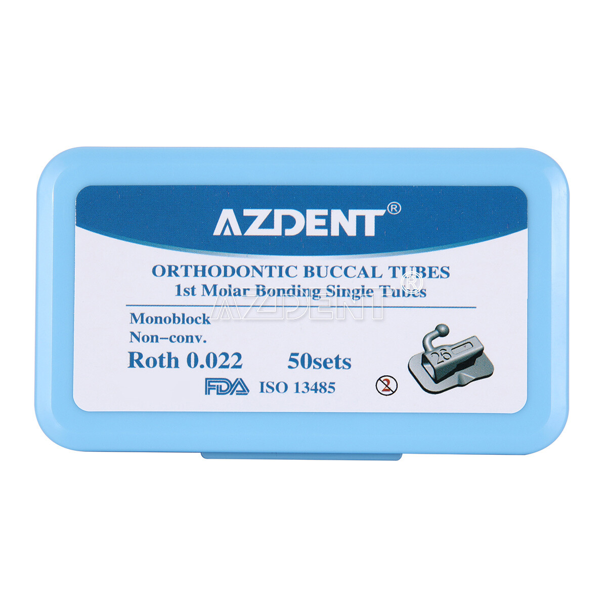 50Sets AZDENT Dental Orthodontic Buccal Tube 1st Molar Tube Roth MBT 022 MIM USA
