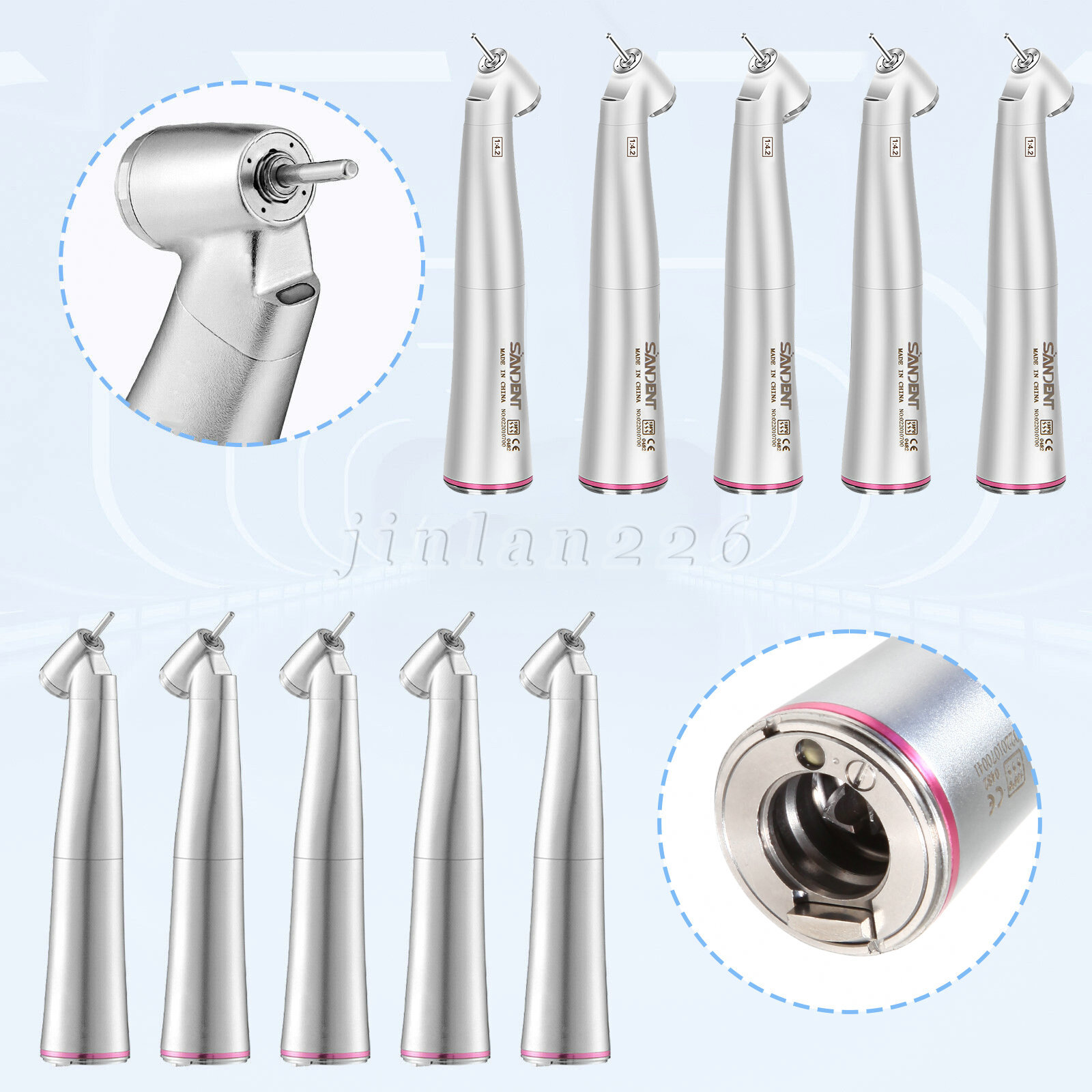 Dental 45° Electric Contra Angle Fiber Optic 1:4.2 Increasing Surgical Handpiece