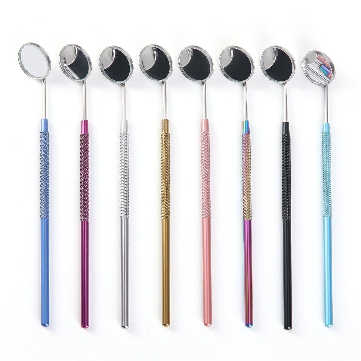 8 Colors Dental Removable Non-slip Colorful Mouth Mirror Stainless Steel Handle