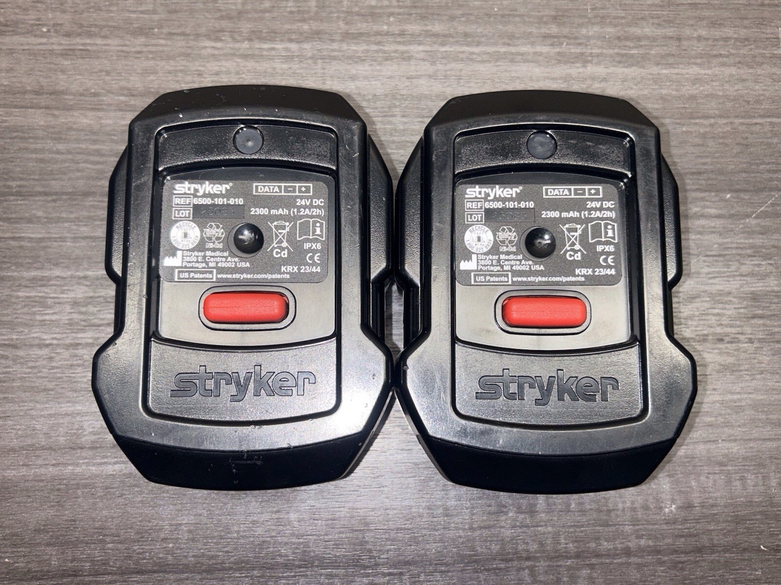 Lot Of 2 Stryker 6500-101-010 24V NiCd SMART Battery Pwr System For Medical D540