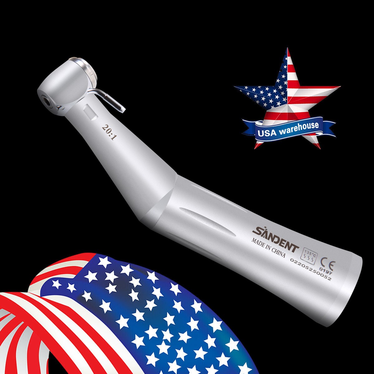 Dental 20:1 Implant Surgical Contra Angle LED/Non LED Low Speed Handpiece E-type