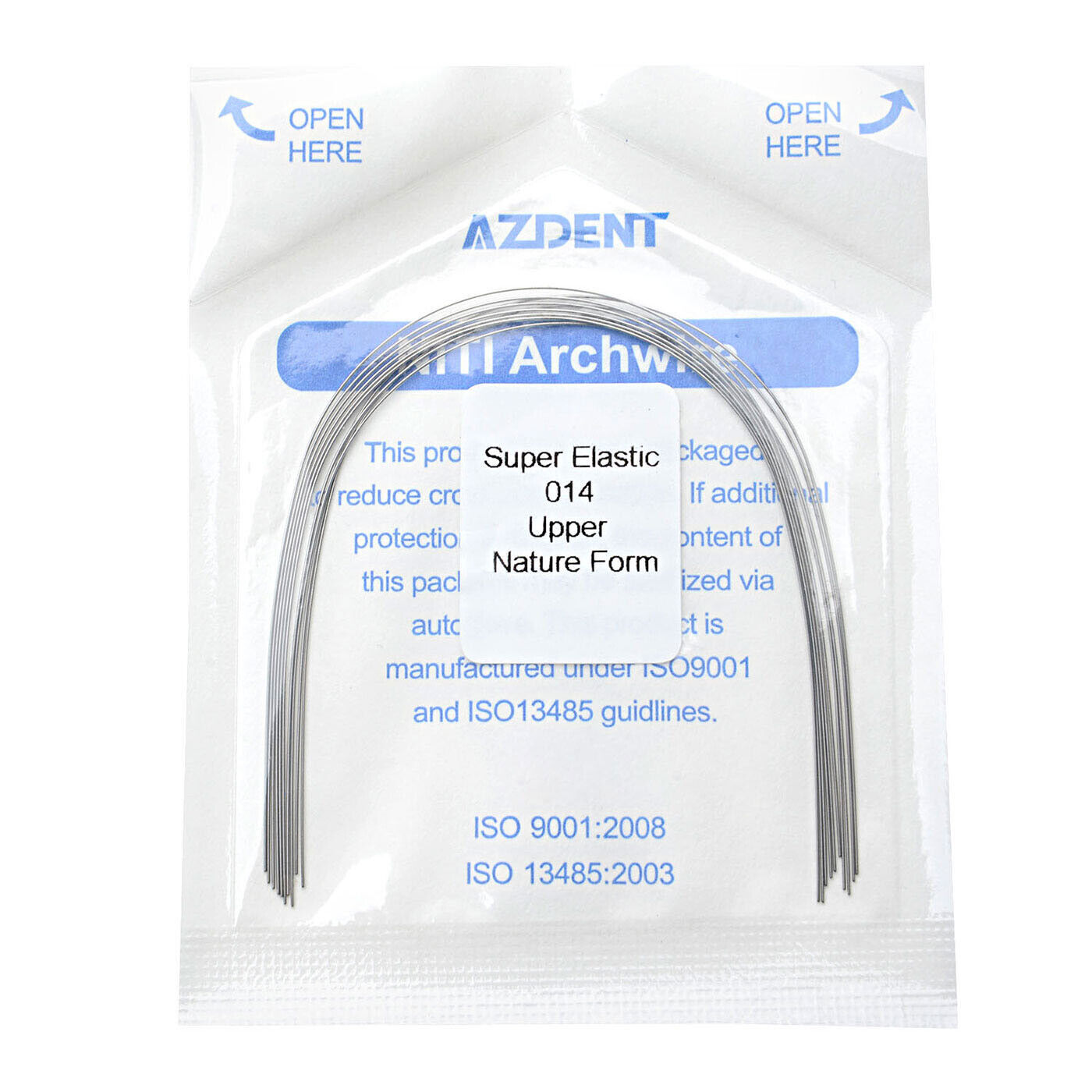dental Orthodo super elástico niti redondear alambre ovoide/naturaleza/cuadrado