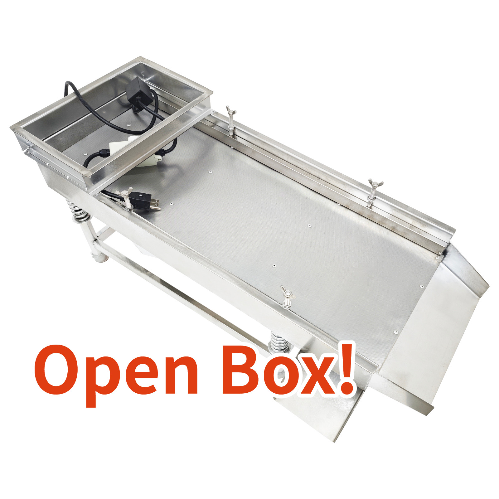 Open Box! Stainless Linear Vibrating Screen Single Layer 0.5mm Round Hole 80W