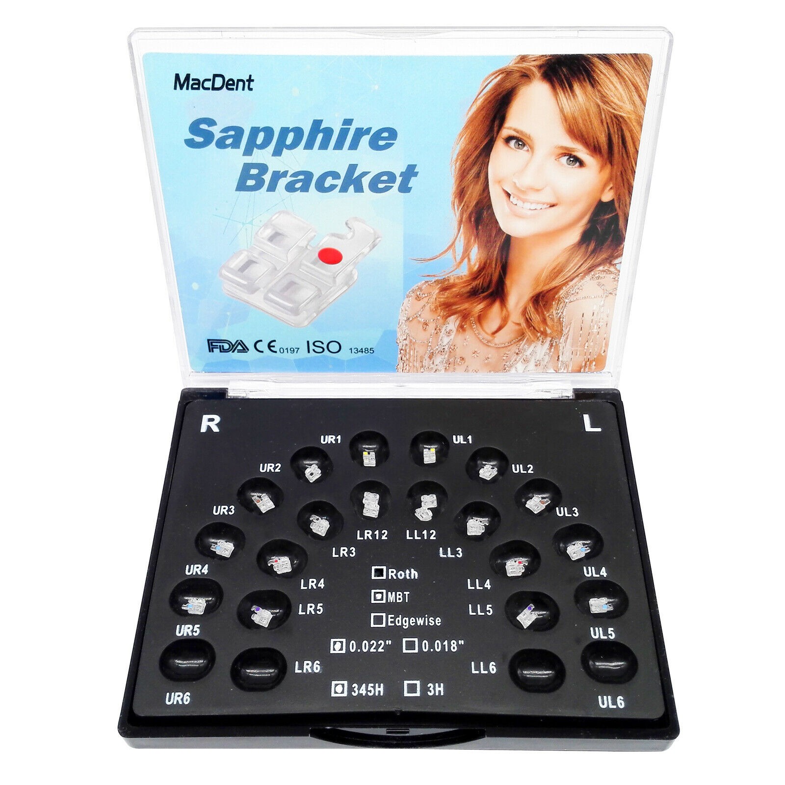 Dental Orthodoncia Ceramic Brackets Self ligating Monocrystalline Sapphire Brace