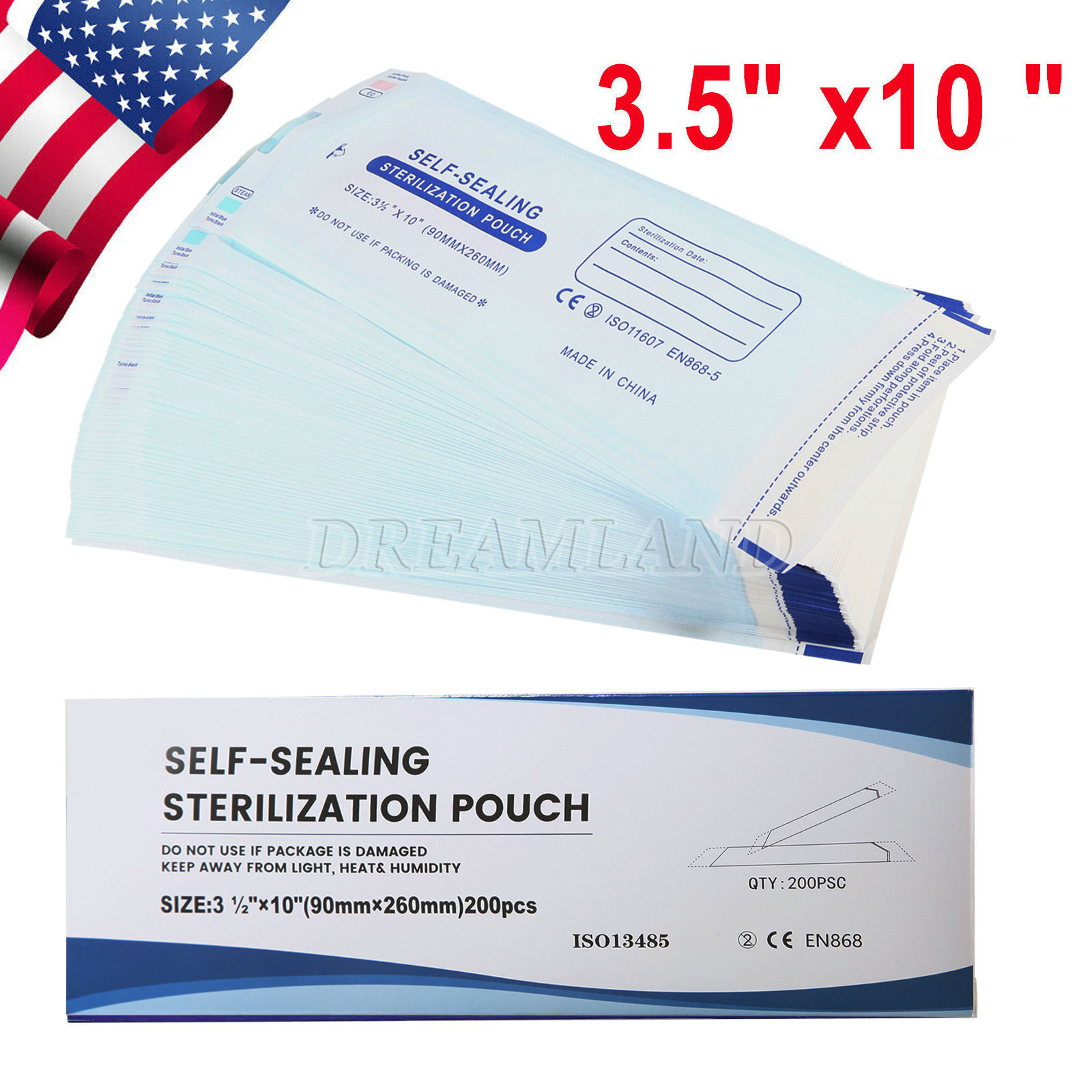 Self Sealing Sterilization Pouches Autoclave Pouch, Disposable Sterilizer Bags