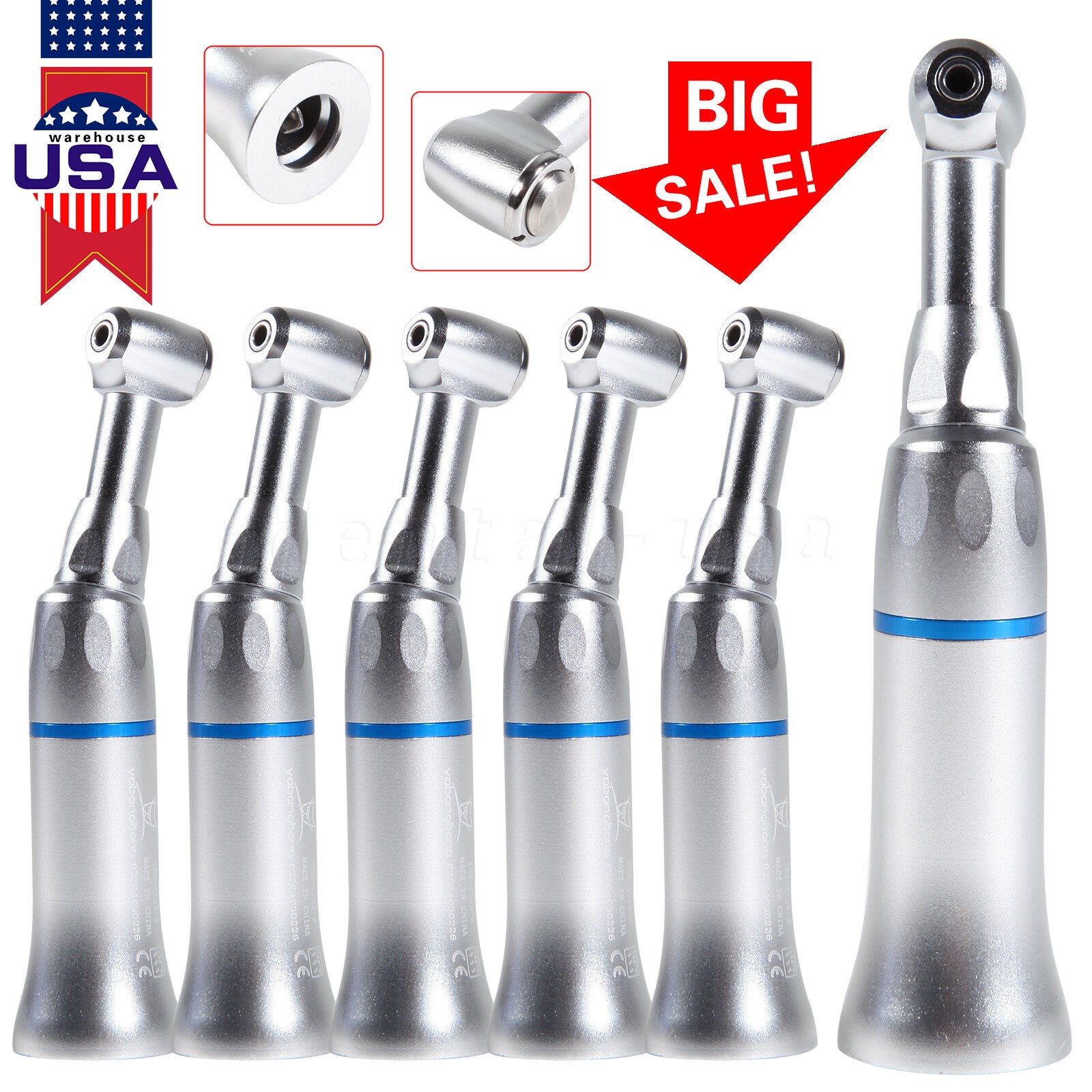 Dental Push Button Low Speed Contra Angle Handpiece Fit NSK E-type Motor YAD