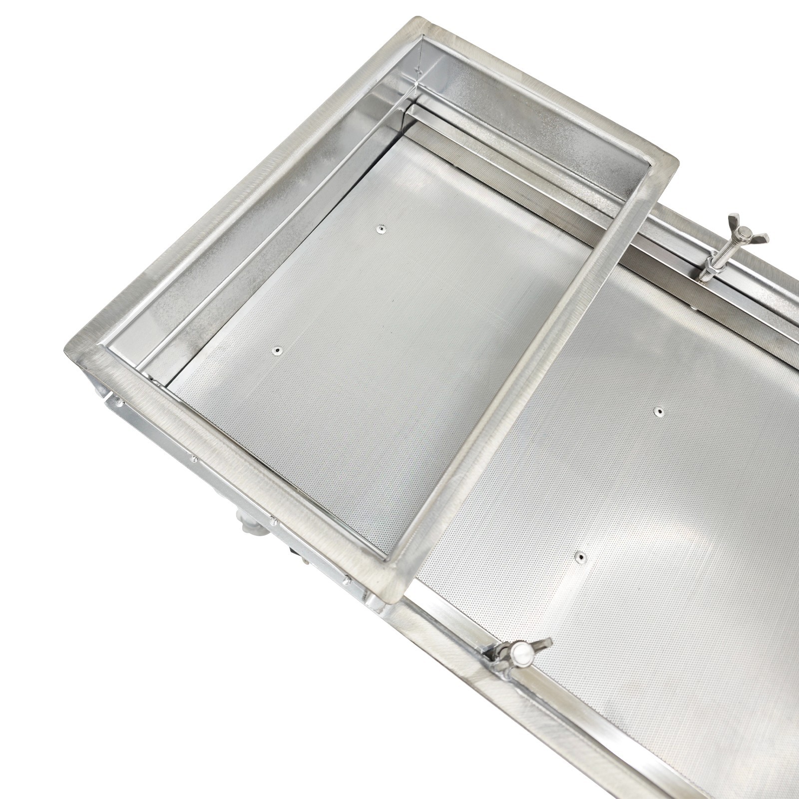 Open Box! Stainless Linear Vibrating Screen Single Layer 0.5mm Round Hole 80W