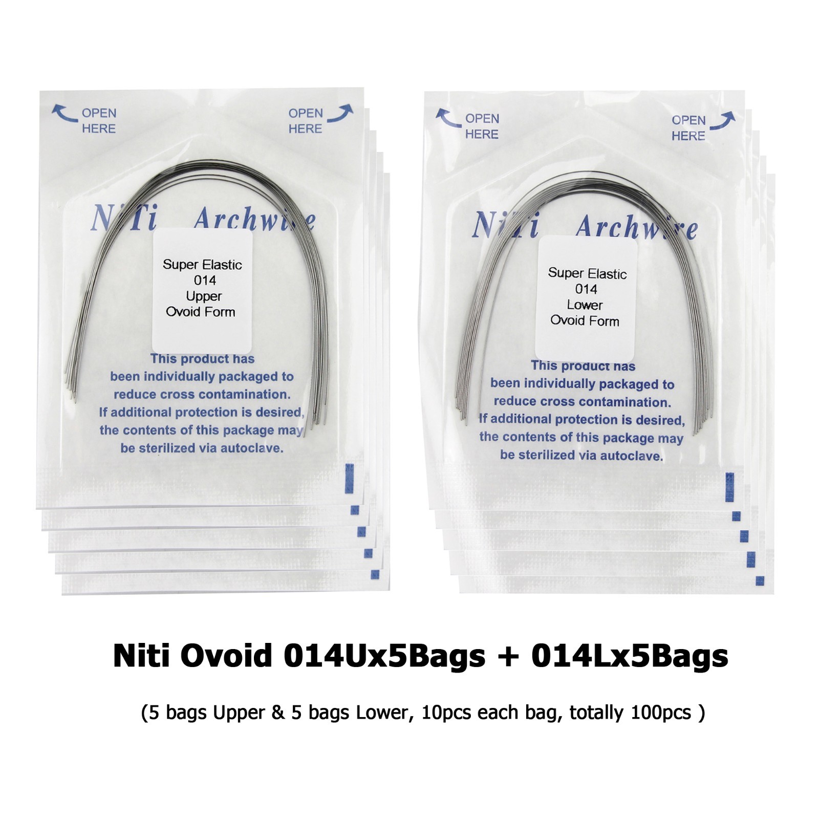 Orthodontic Arch Wire Niti Stainless Steel Round Rectangular Ovoid Natural Form