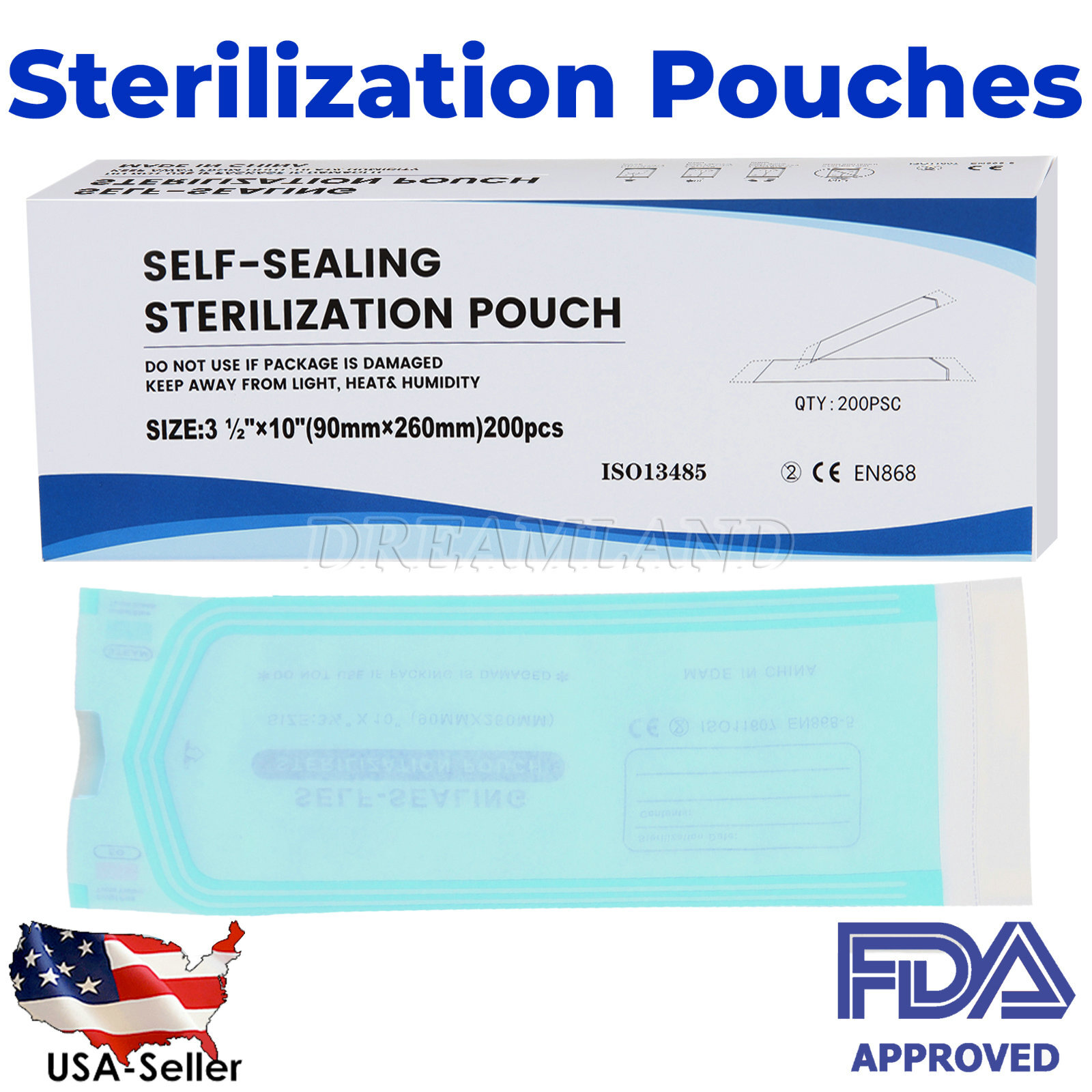 Self Sterilization Pouches Pouch Autoclave, Sterilizer Bags Dental Tattoo Nail