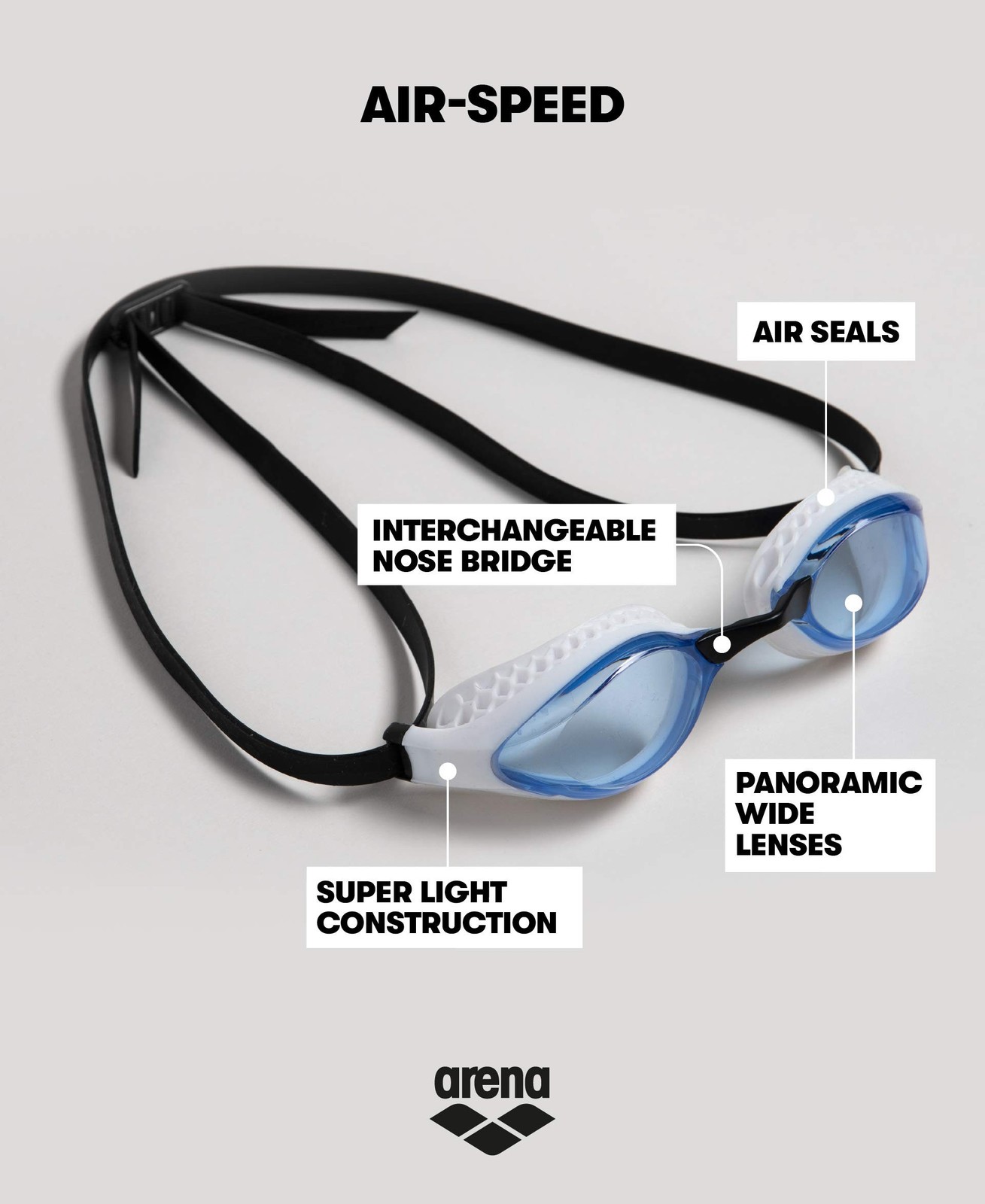 ARENA Unisex Adult Air-Speed Anti-Fog Racing Swim Goggles for Men and Women A…