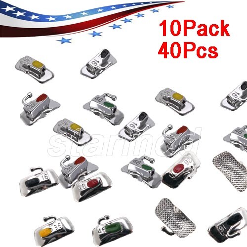 40Pcs AZDENT Dental Orthodontic 1st Molar Buccal Tube Bondable Non-conv Roth.022