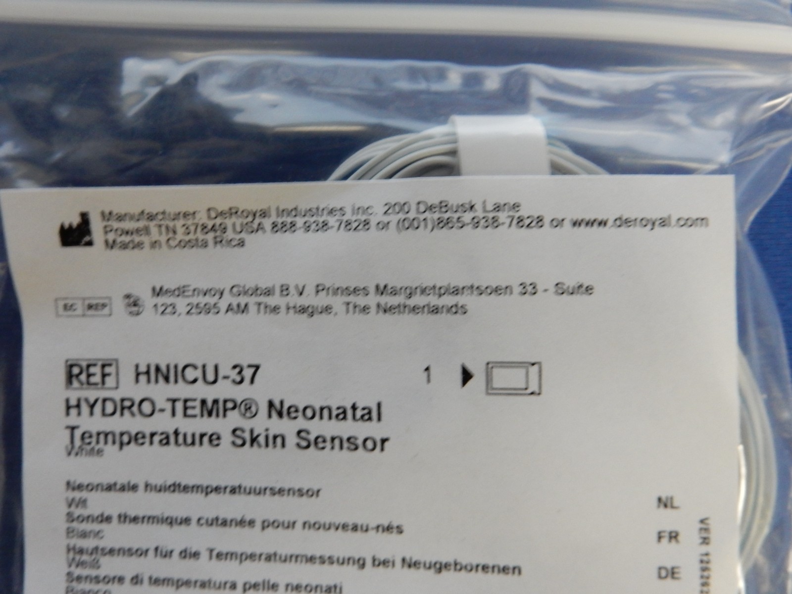 DeRoyal HNICU-37 HYDRO-TEMP Temperature Sensor 2026-09-18