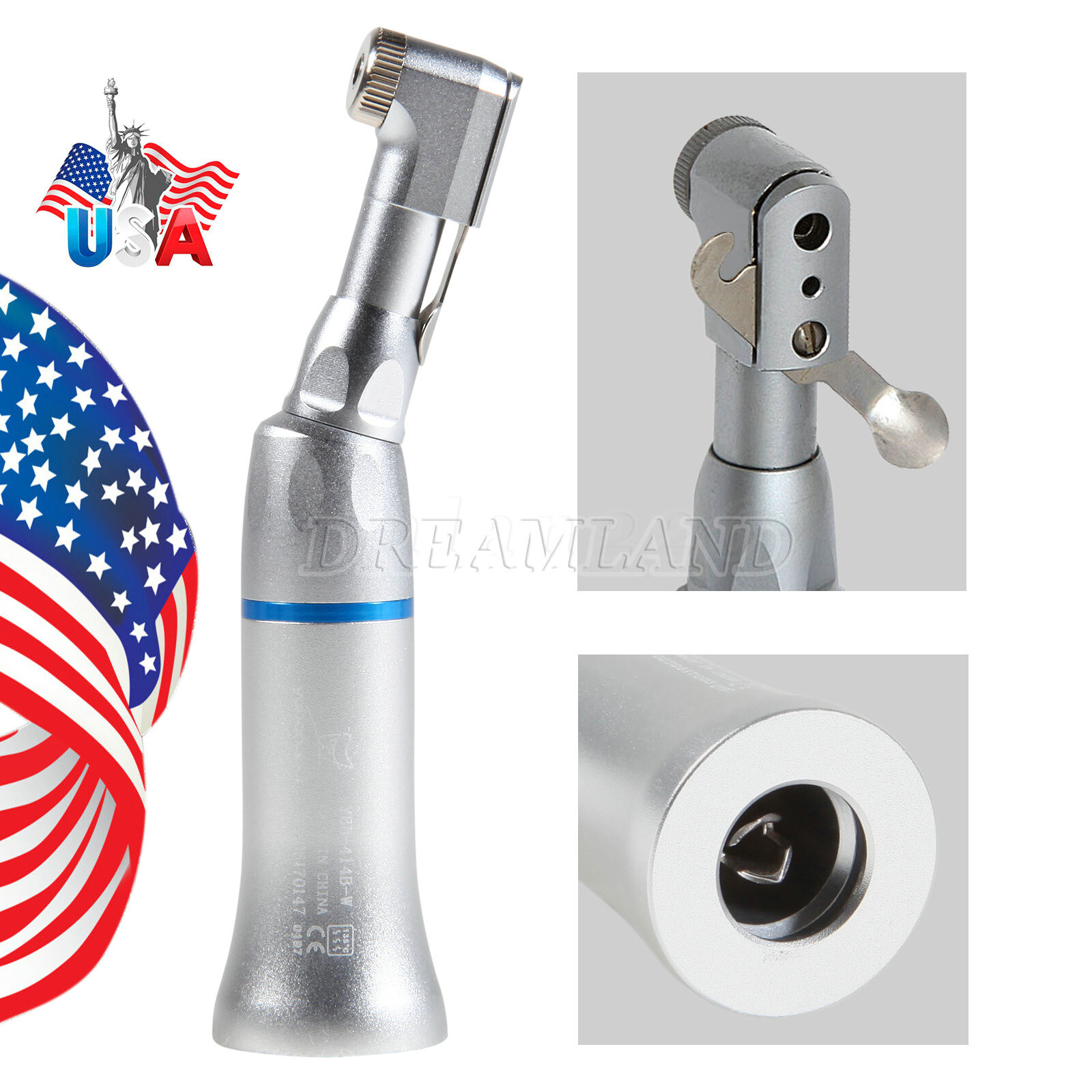 Dental slow speed handpiece E-type push button/ latch contra-angle NSK Style