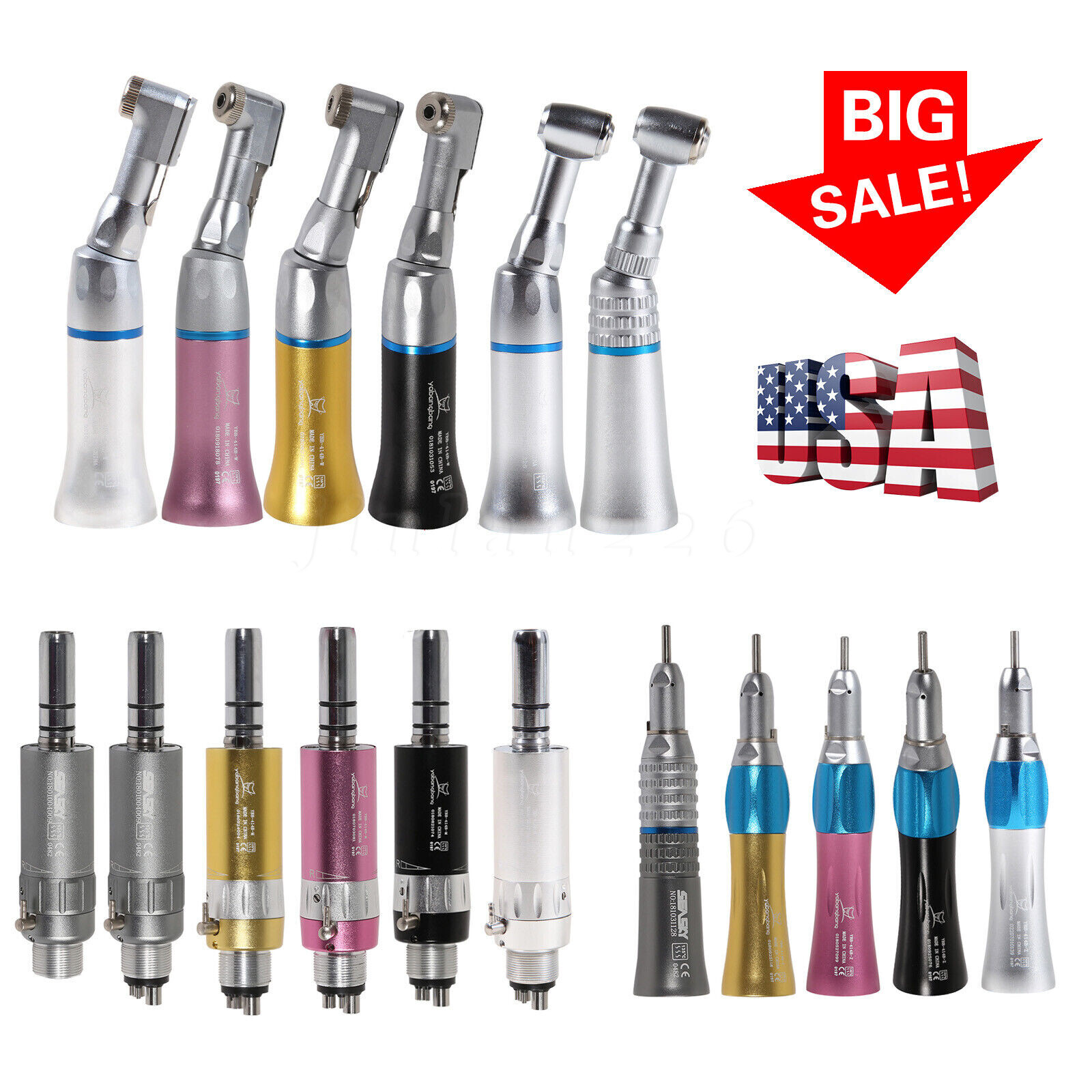 Dental low slow speed straight handpiece/ contra angle/ air motor 2/4 NSK E-type