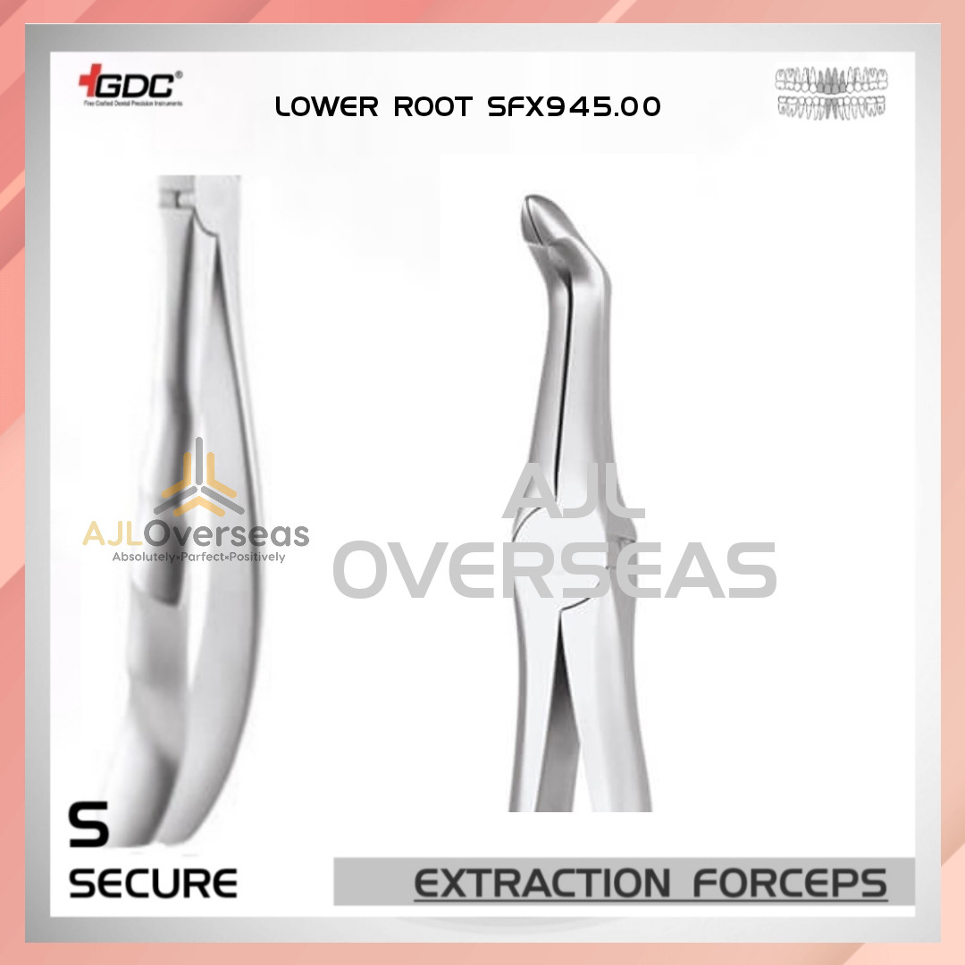 SFX945.00 SECURE Quality Dental Instrument Extraction Forceps Use for Lower Root