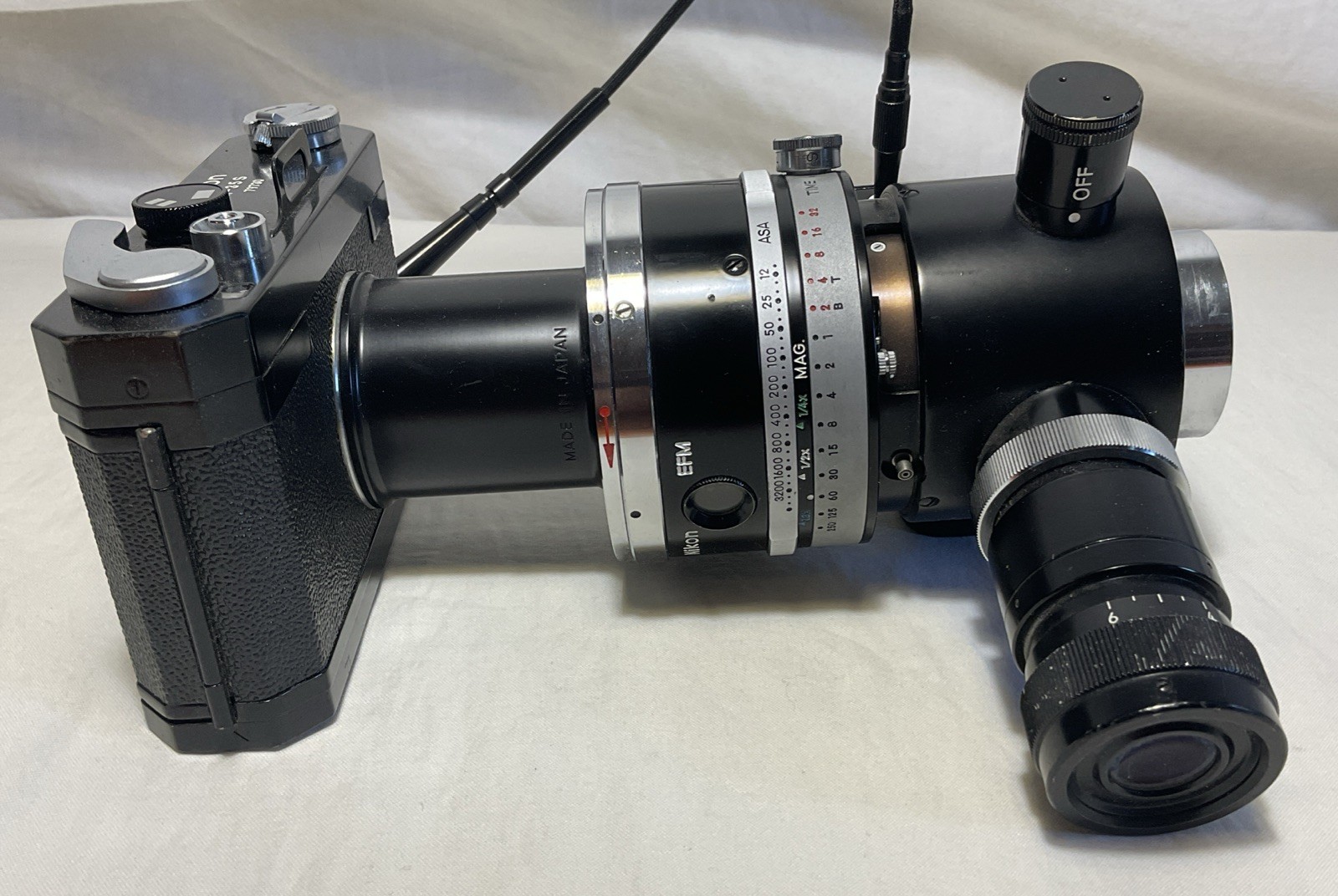 Nikon, Microflex, Adapter, EFM, with, M-35 camera, Nikon M-35 With EFM Microflex